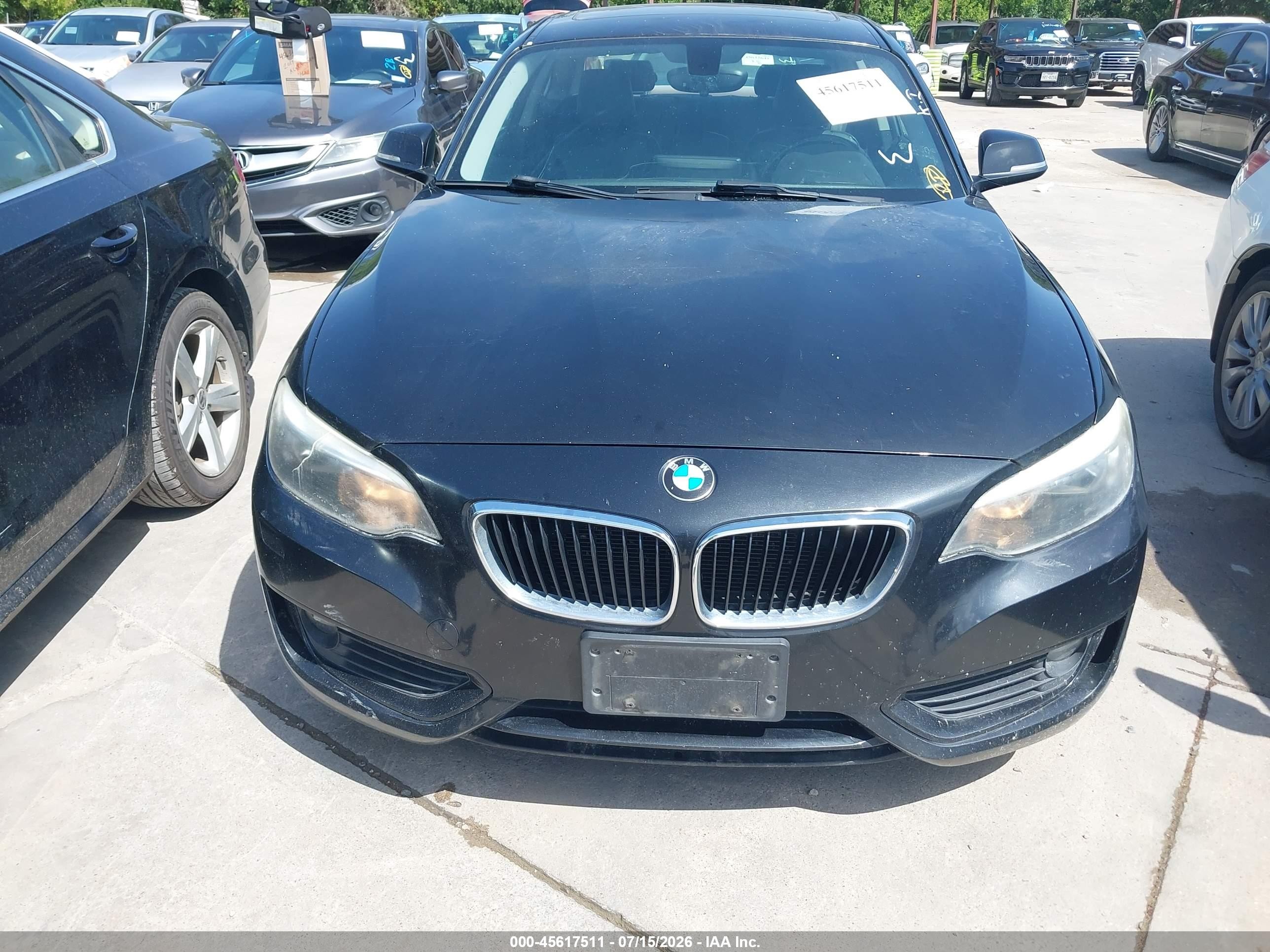 2015 Bmw 228i Xdrive Black vin: WBA1F7C52FVX95466