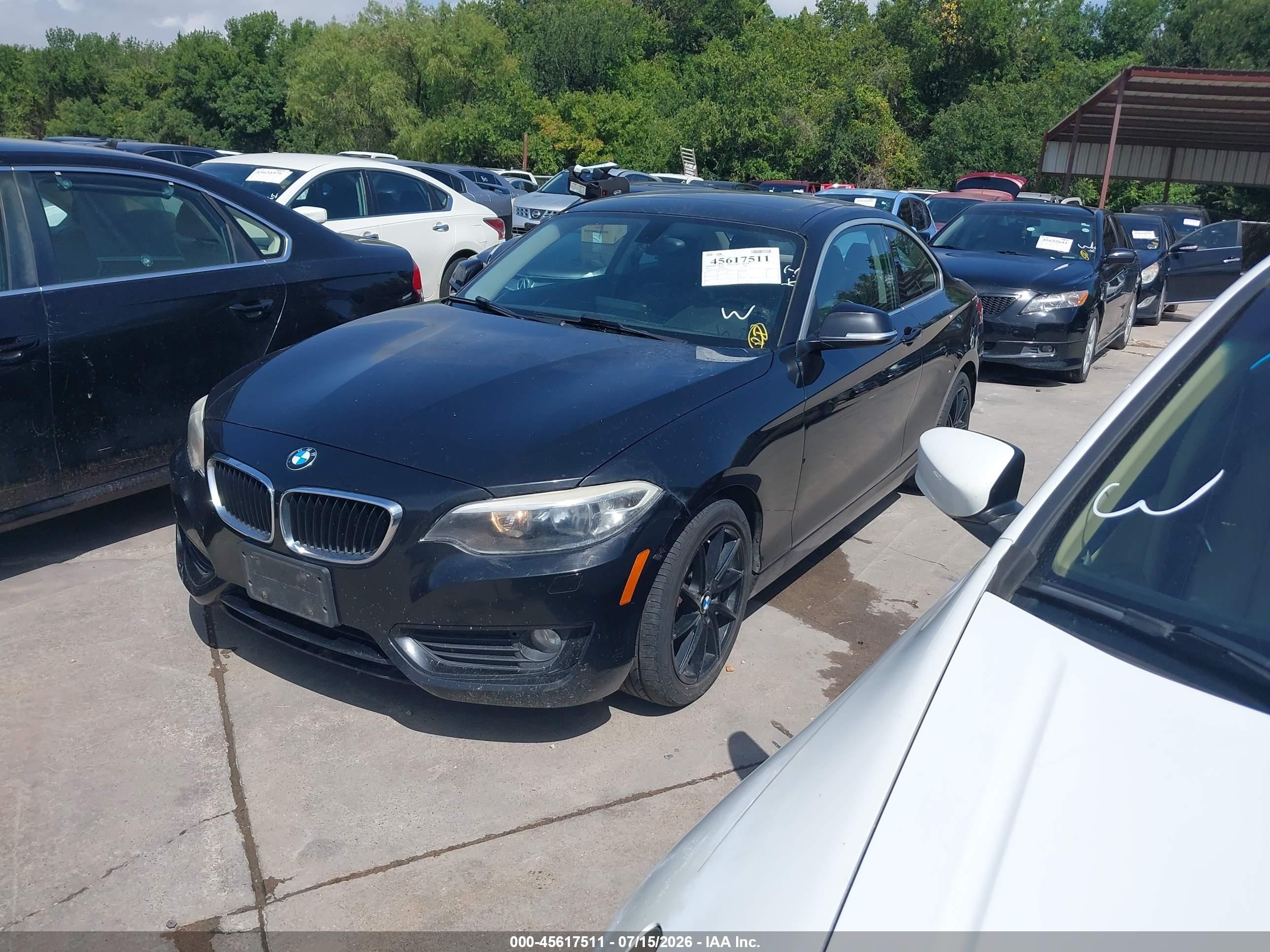 2015 Bmw 228i Xdrive Black vin: WBA1F7C52FVX95466