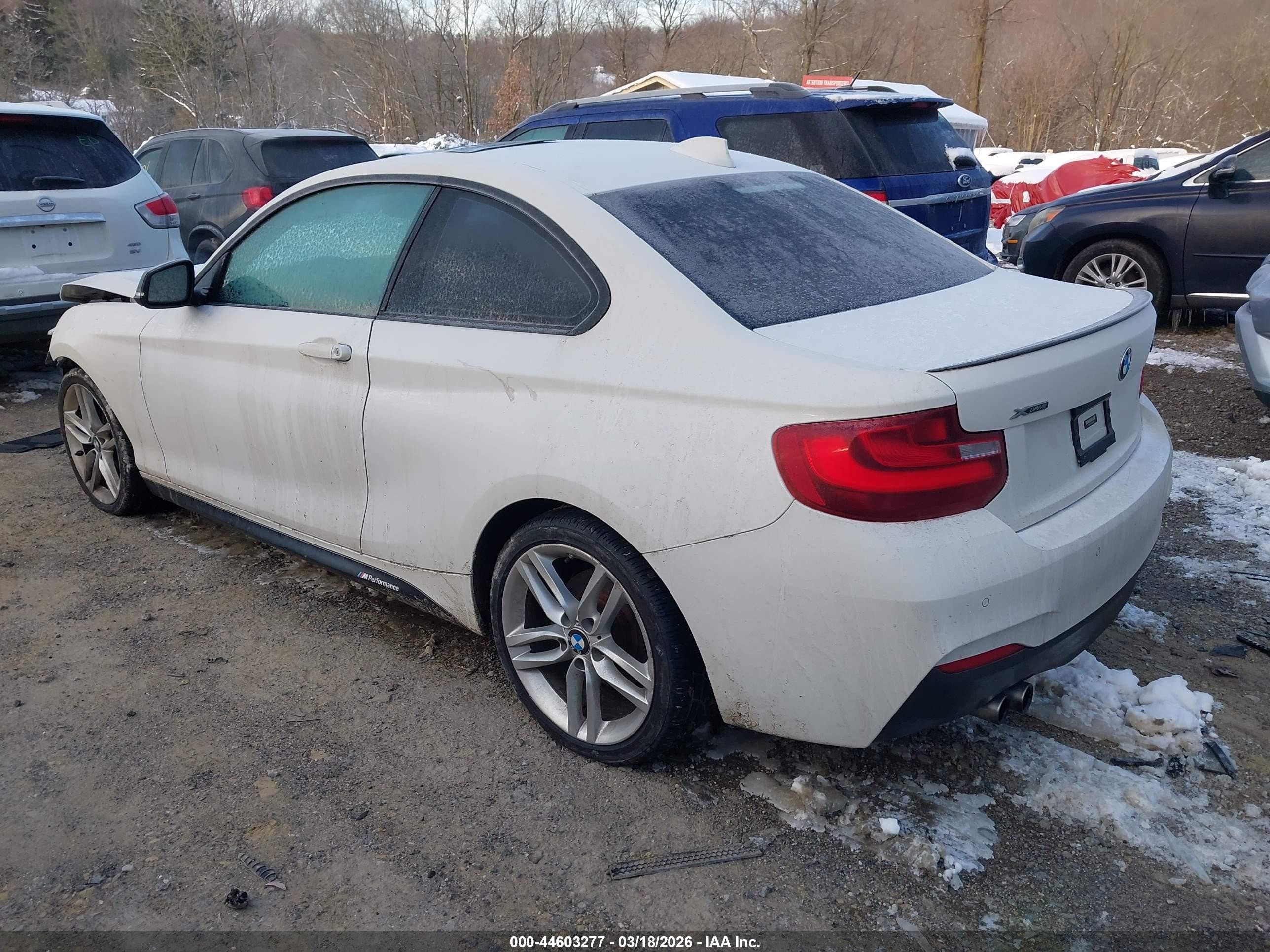 2015 Bmw 228i Xdrive White vin: WBA1F7C52FVX95953