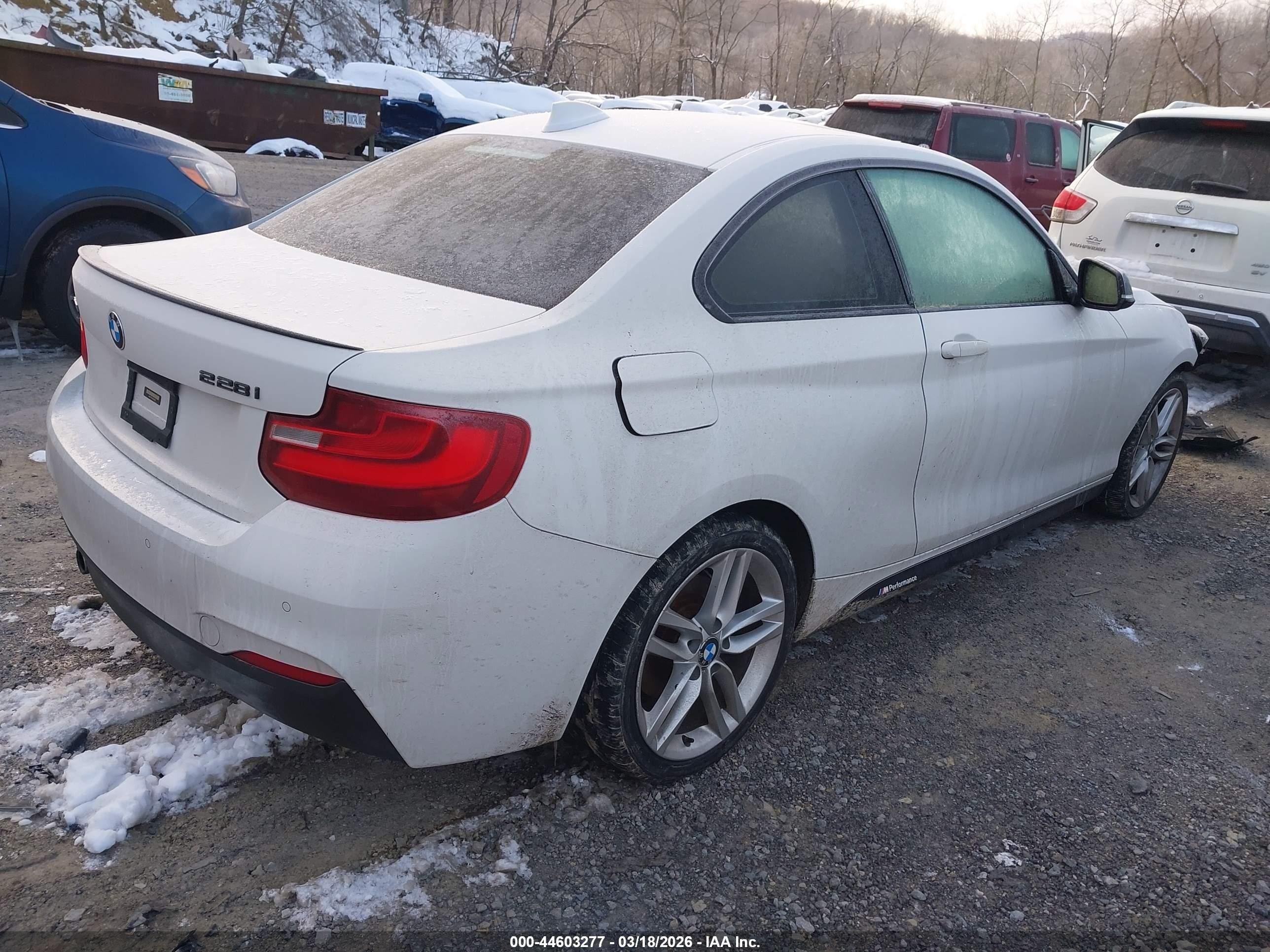 2015 Bmw 228i Xdrive White vin: WBA1F7C52FVX95953