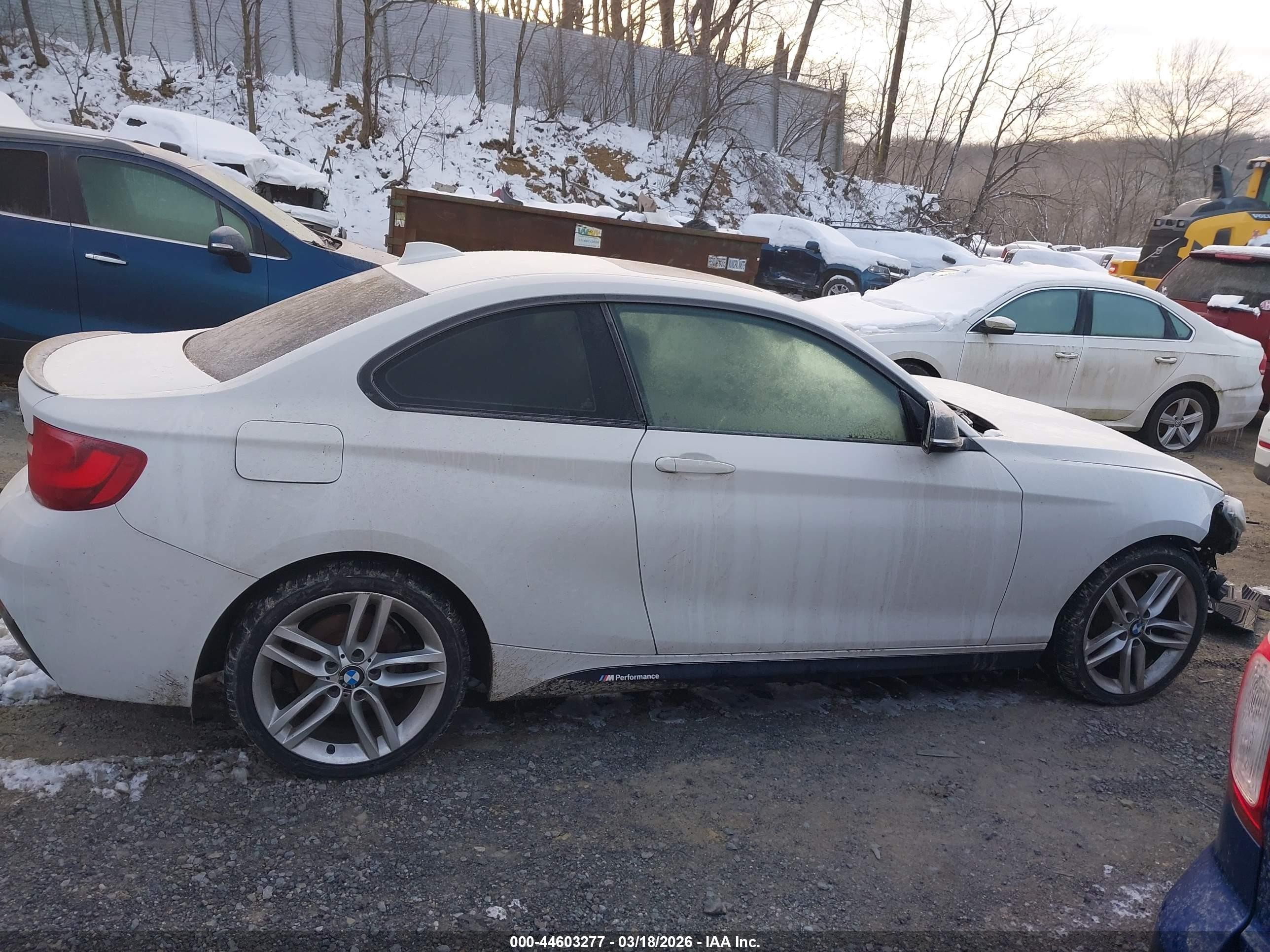 2015 Bmw 228i Xdrive White vin: WBA1F7C52FVX95953