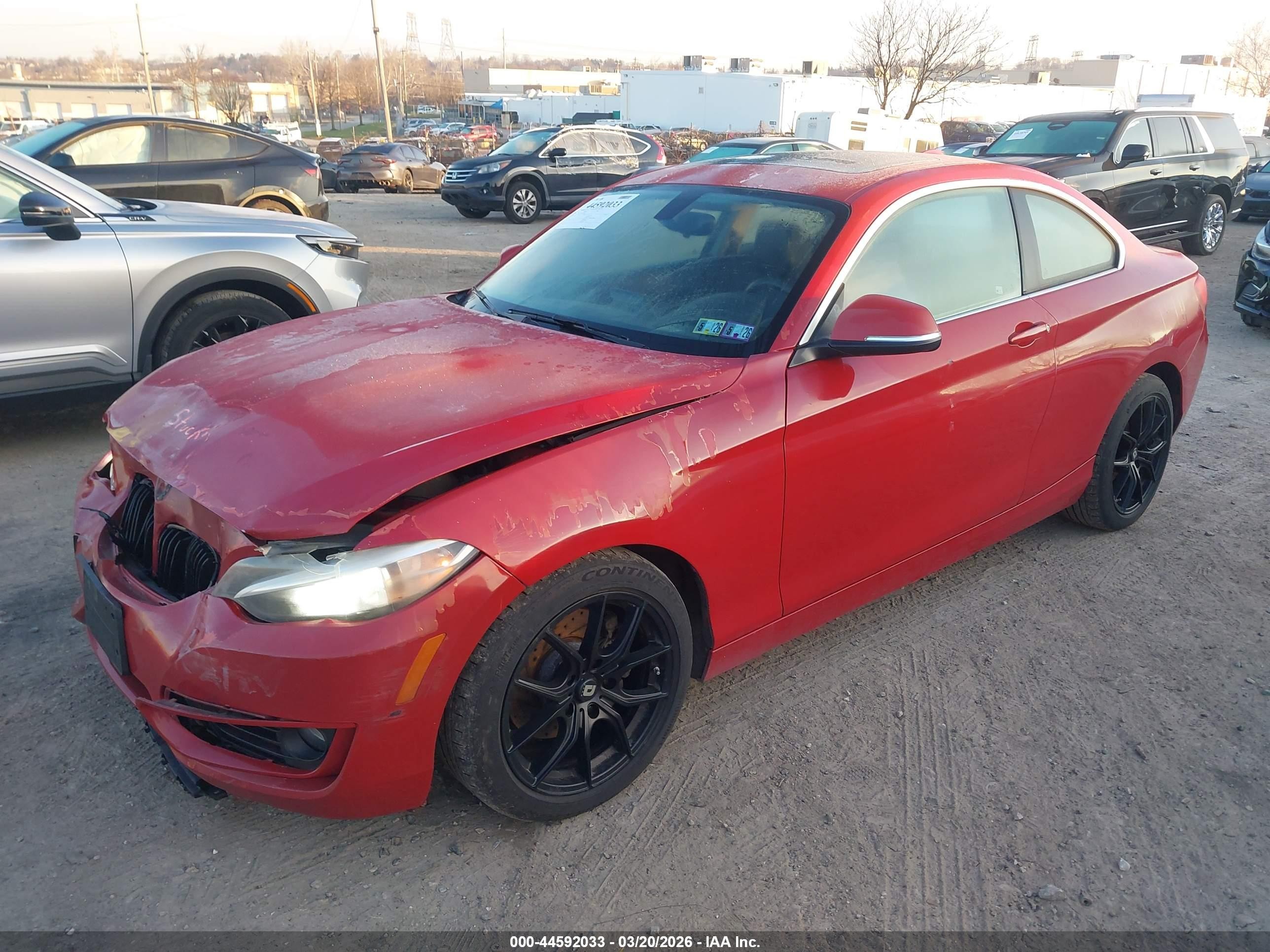 2015 Bmw 228i Xdrive Red vin: WBA1F7C59FVX96064