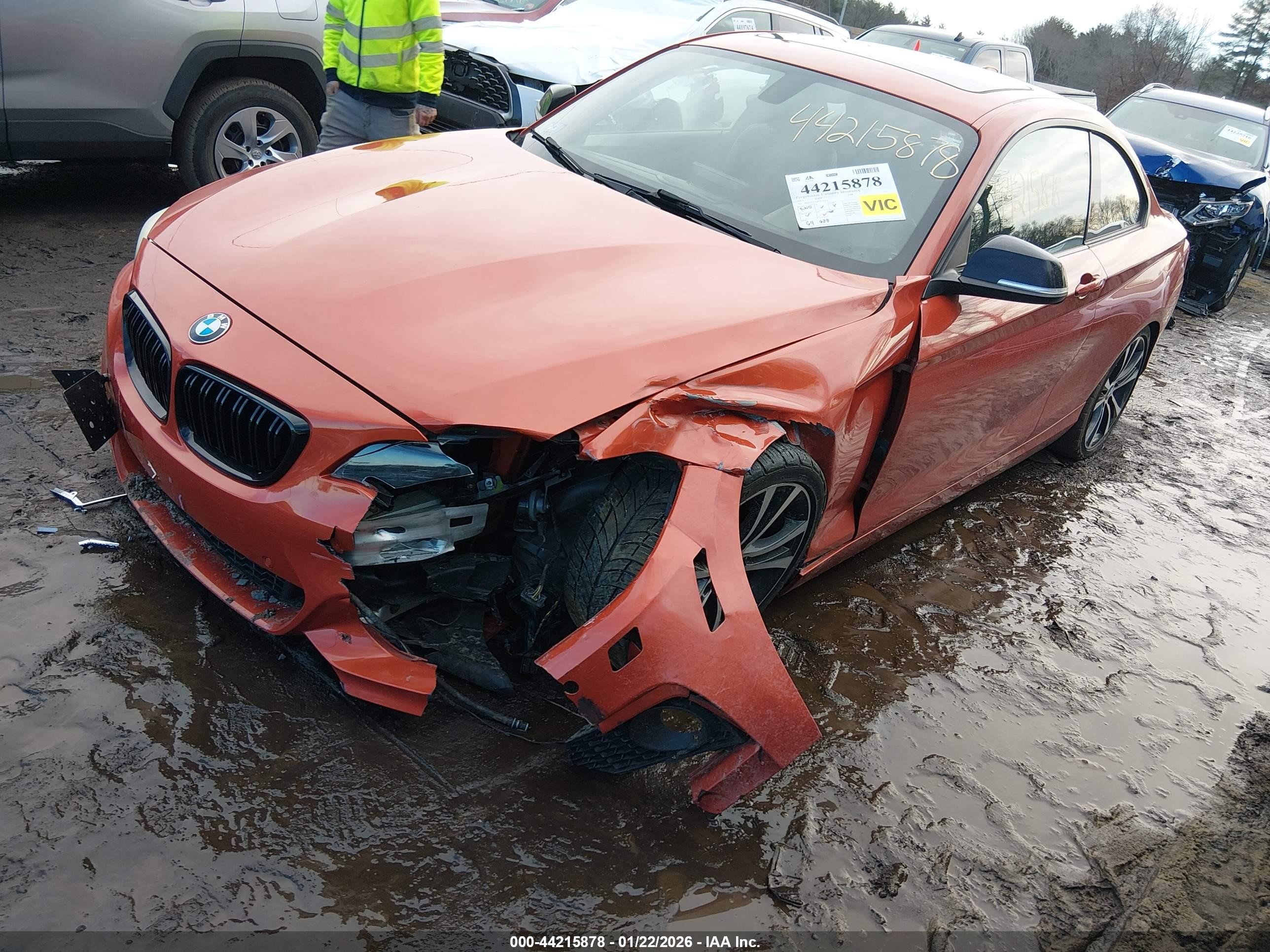 2015 Bmw 228i Xdrive Orange vin: WBA1F7C5XFVX95716