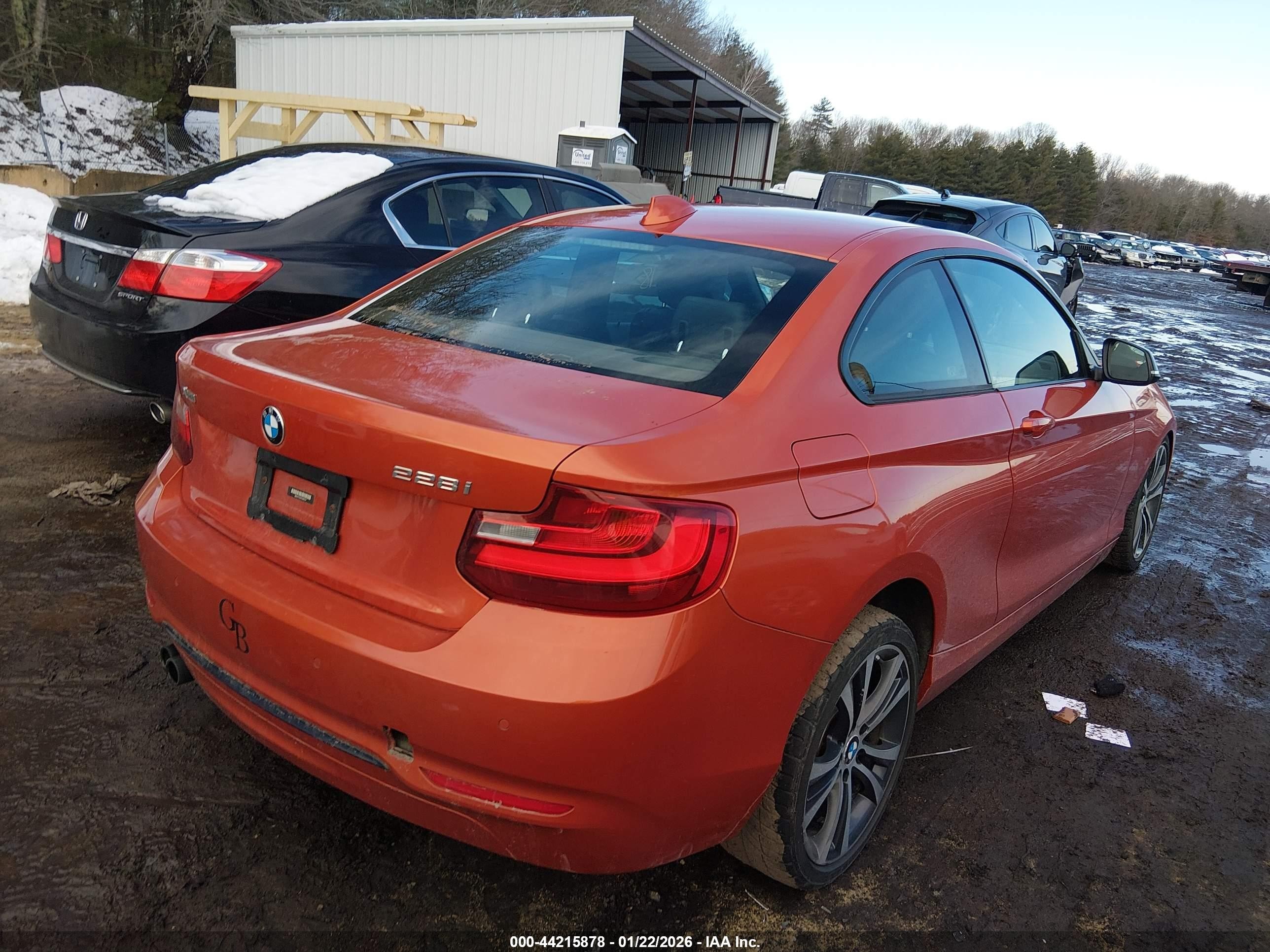 2015 Bmw 228i Xdrive Orange vin: WBA1F7C5XFVX95716