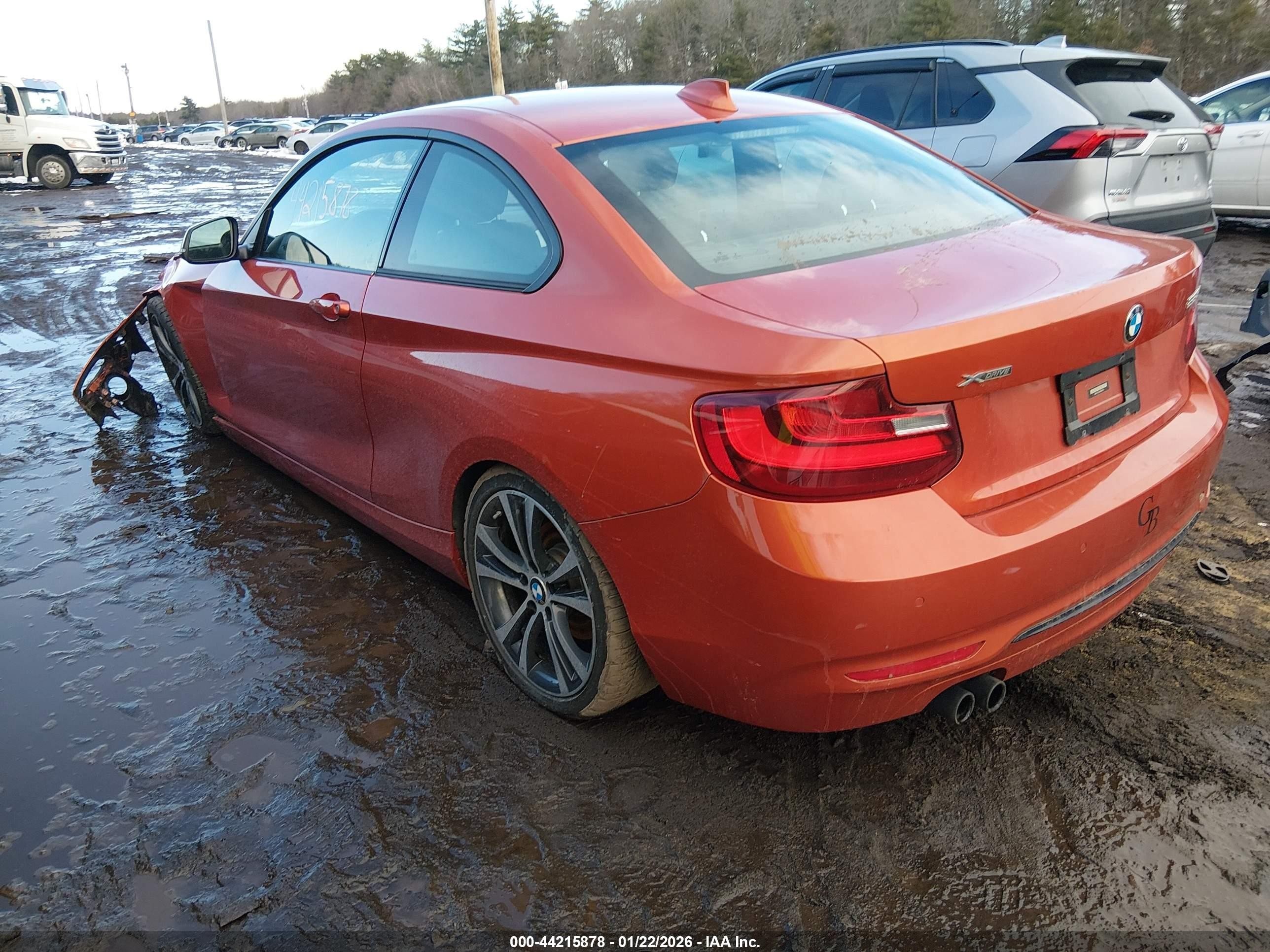 2015 Bmw 228i Xdrive Orange vin: WBA1F7C5XFVX95716