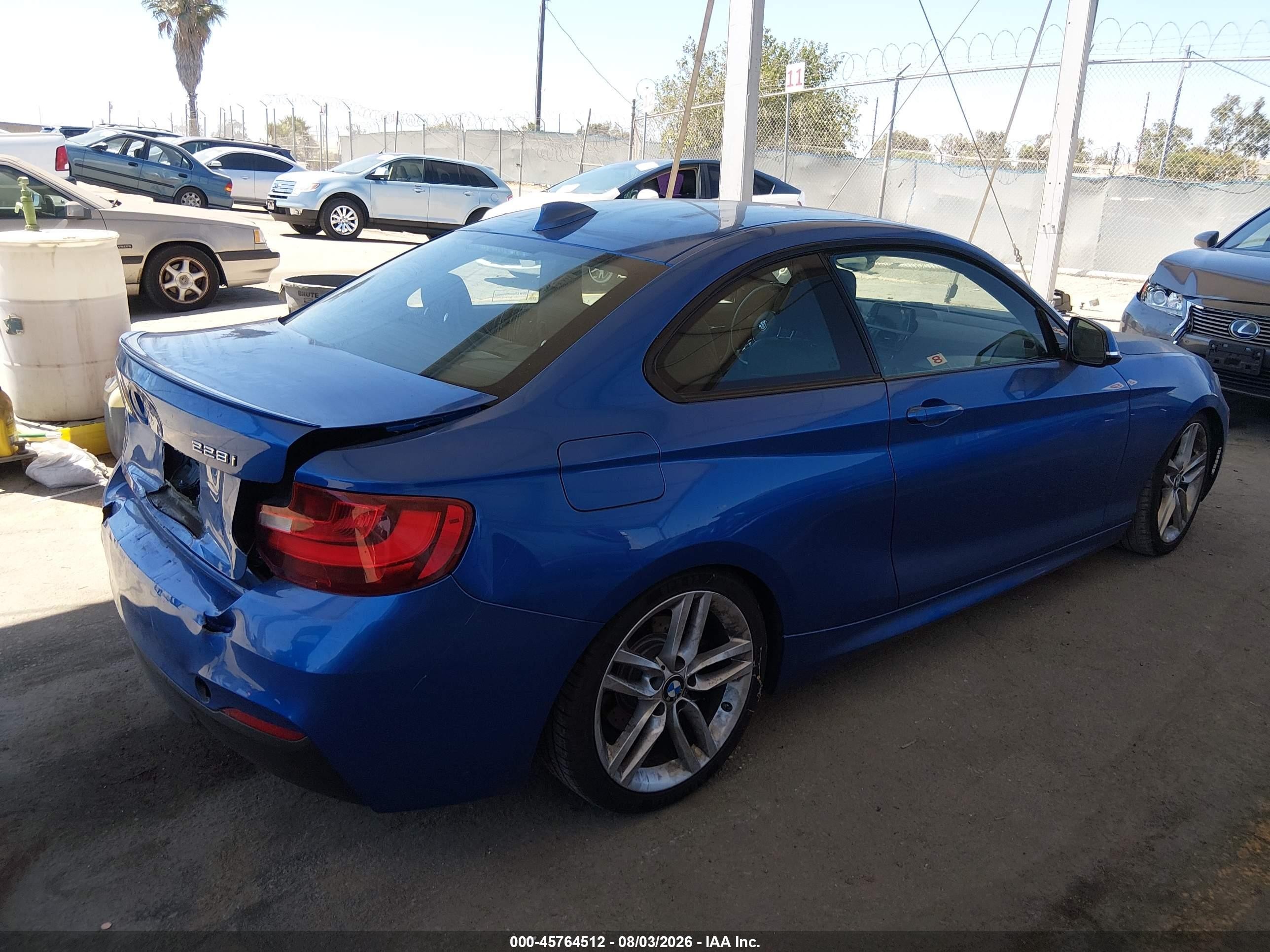 2015 Bmw 228i Синий vin: WBA1F9C53FVW98532