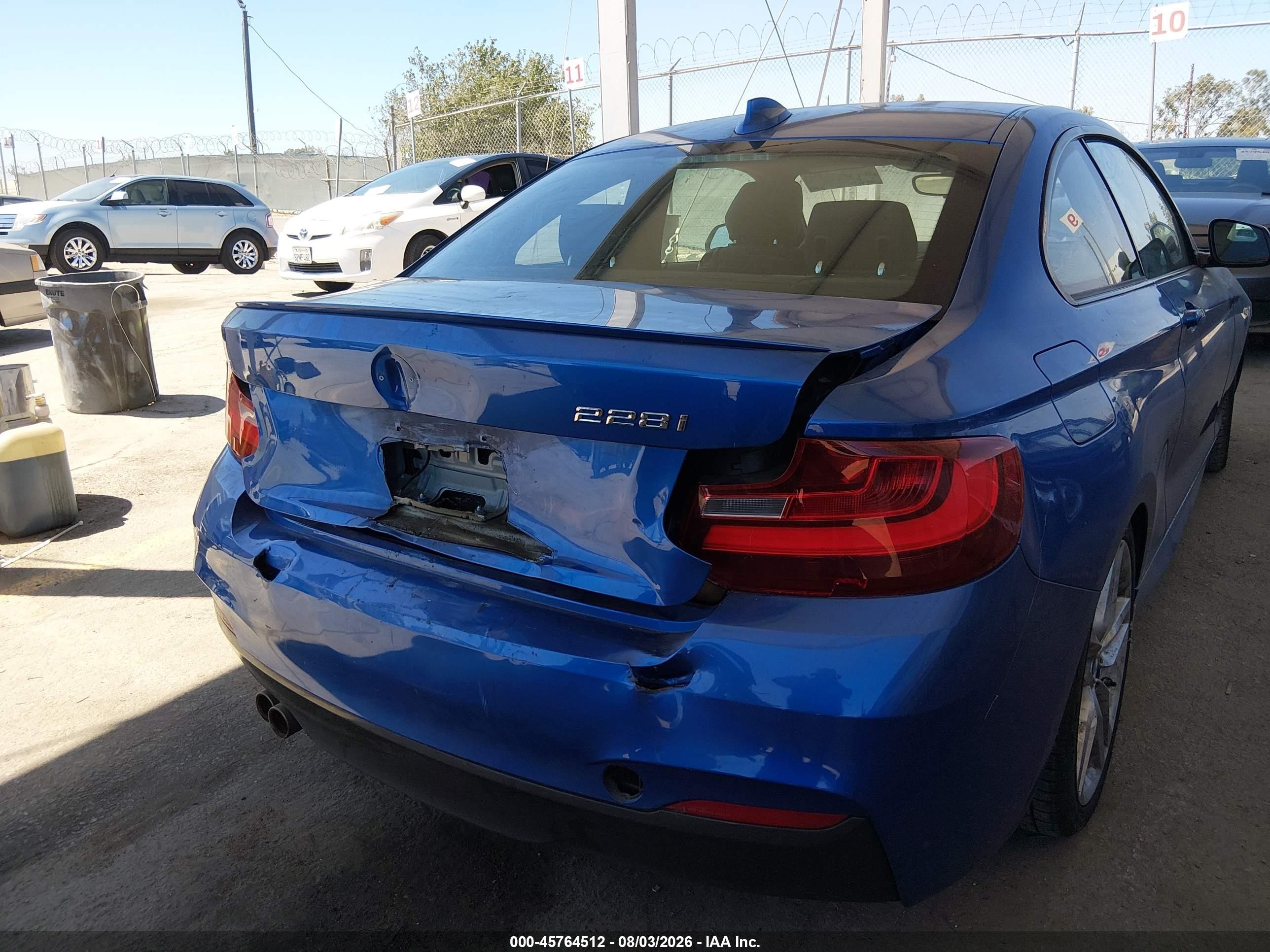 2015 Bmw 228i Синий vin: WBA1F9C53FVW98532