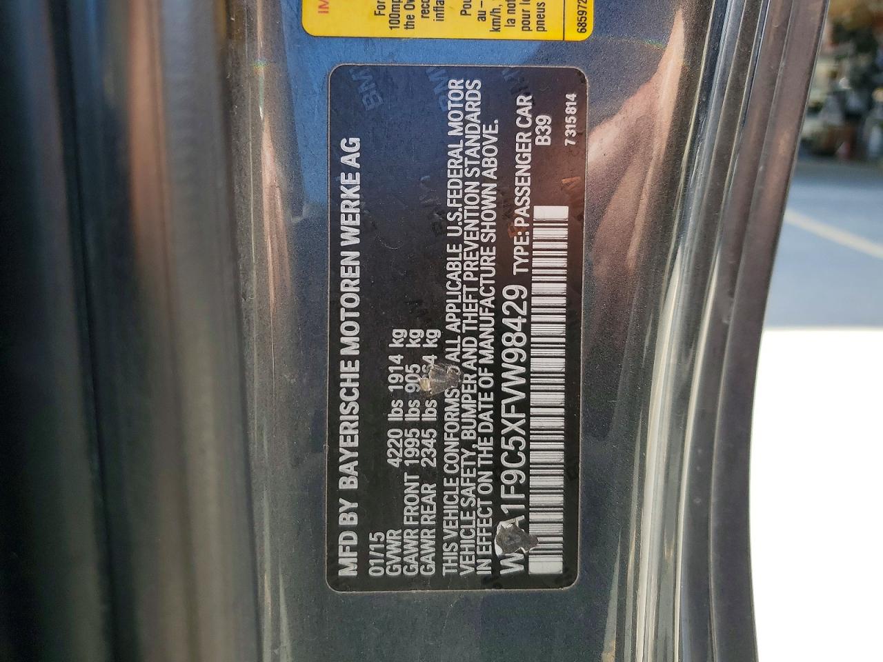 2015 Bmw 228 I Sulev Charcoal vin: WBA1F9C5XFVW98429