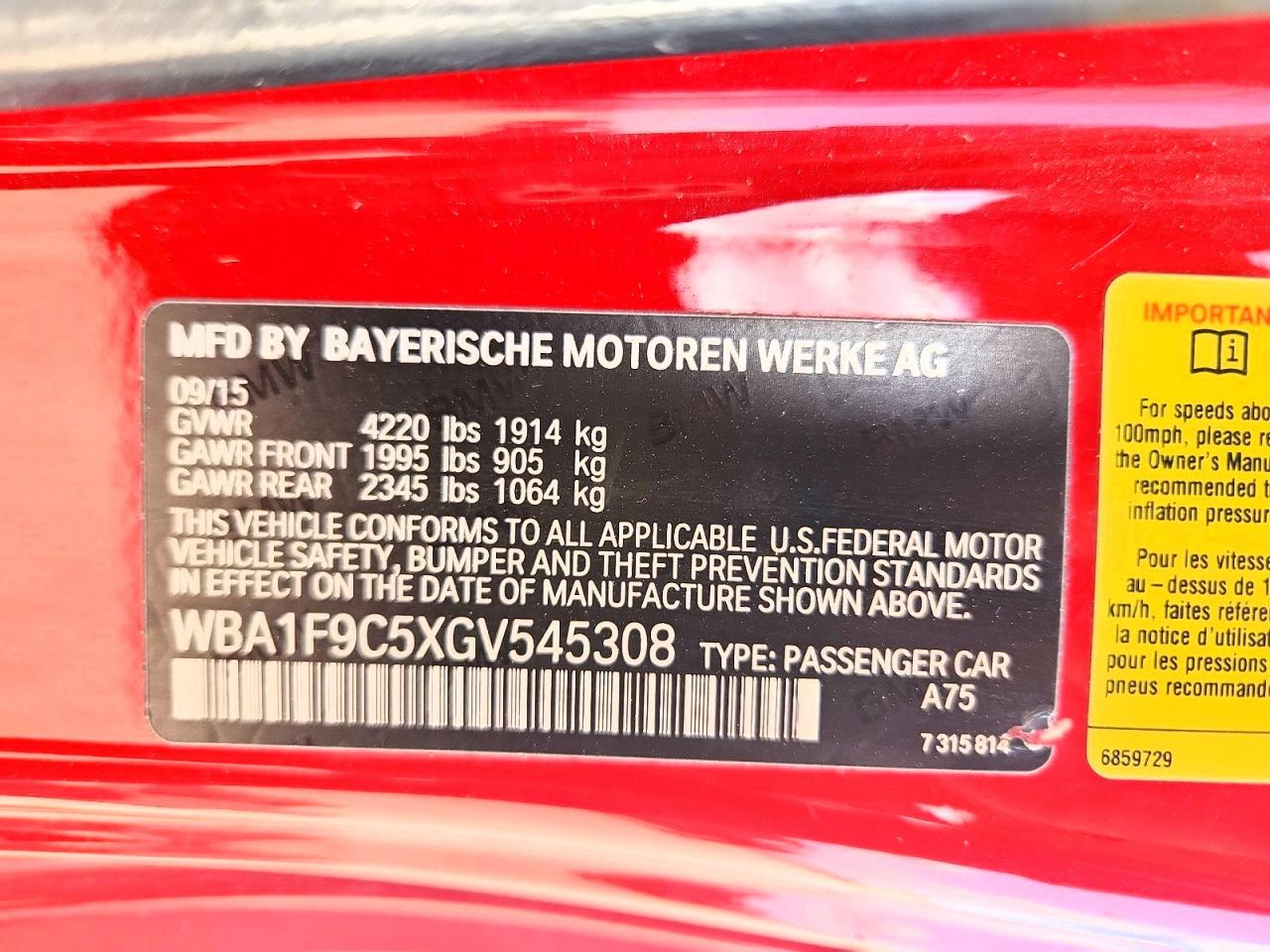2016 Bmw 228 I Sulev Red vin: WBA1F9C5XGV545308