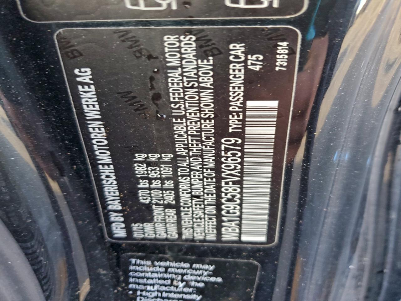 2015 Bmw 228 Xi Sulev Black vin: WBA1G9C58FVX96579