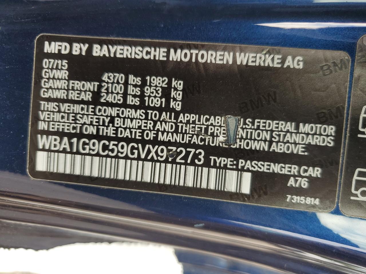 2016 Bmw 228 Xi Sulev   Blue vin: WBA1G9C59GVX97273