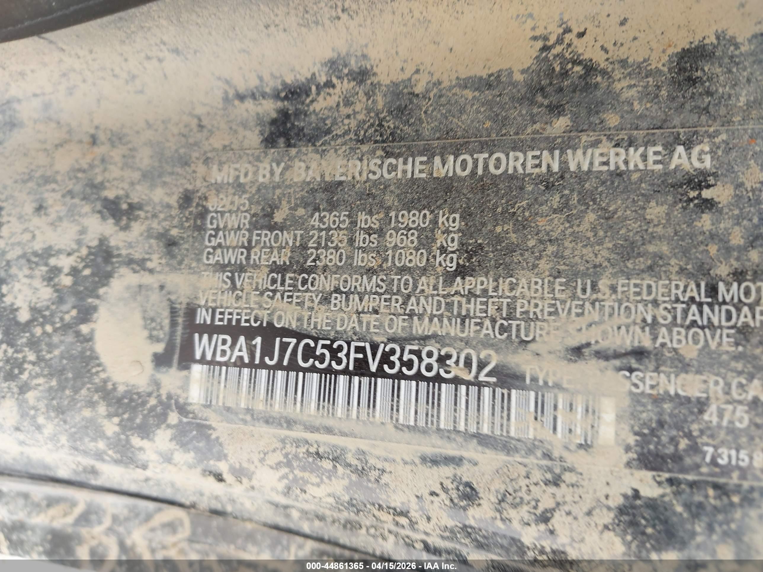 2015 Bmw M235   Black vin: WBA1J7C53FV358302
