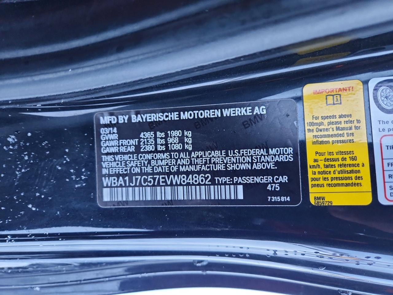2014 Bmw M235i Black vin: WBA1J7C57EVW84862