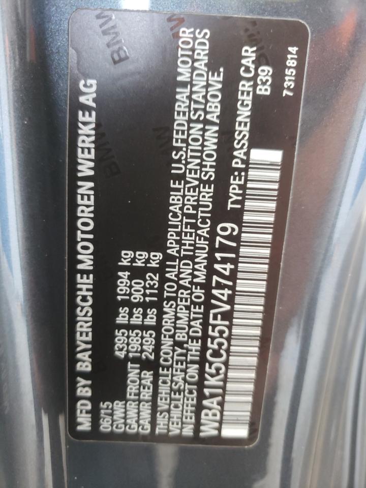 2015 Bmw 228 I Серый vin: WBA1K5C55FV474179
