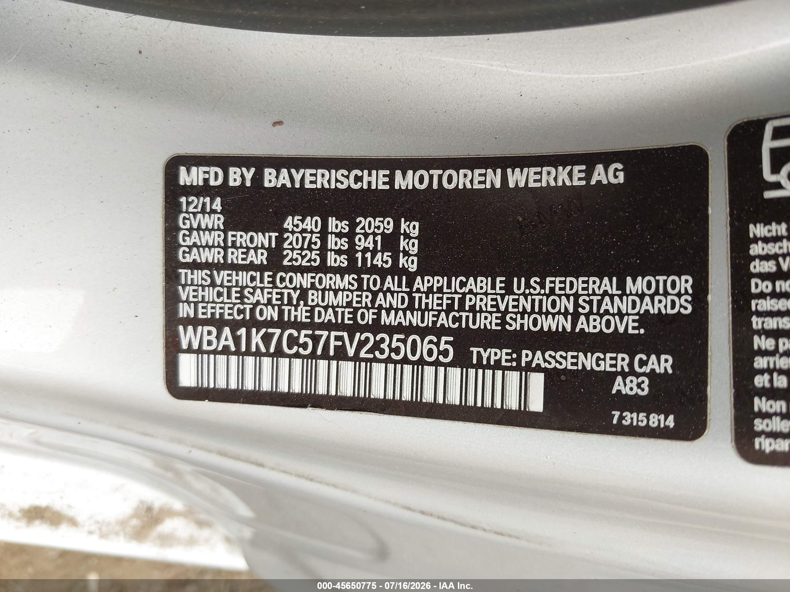 2015 Bmw 228i Xdrive Silver vin: WBA1K7C57FV235065
