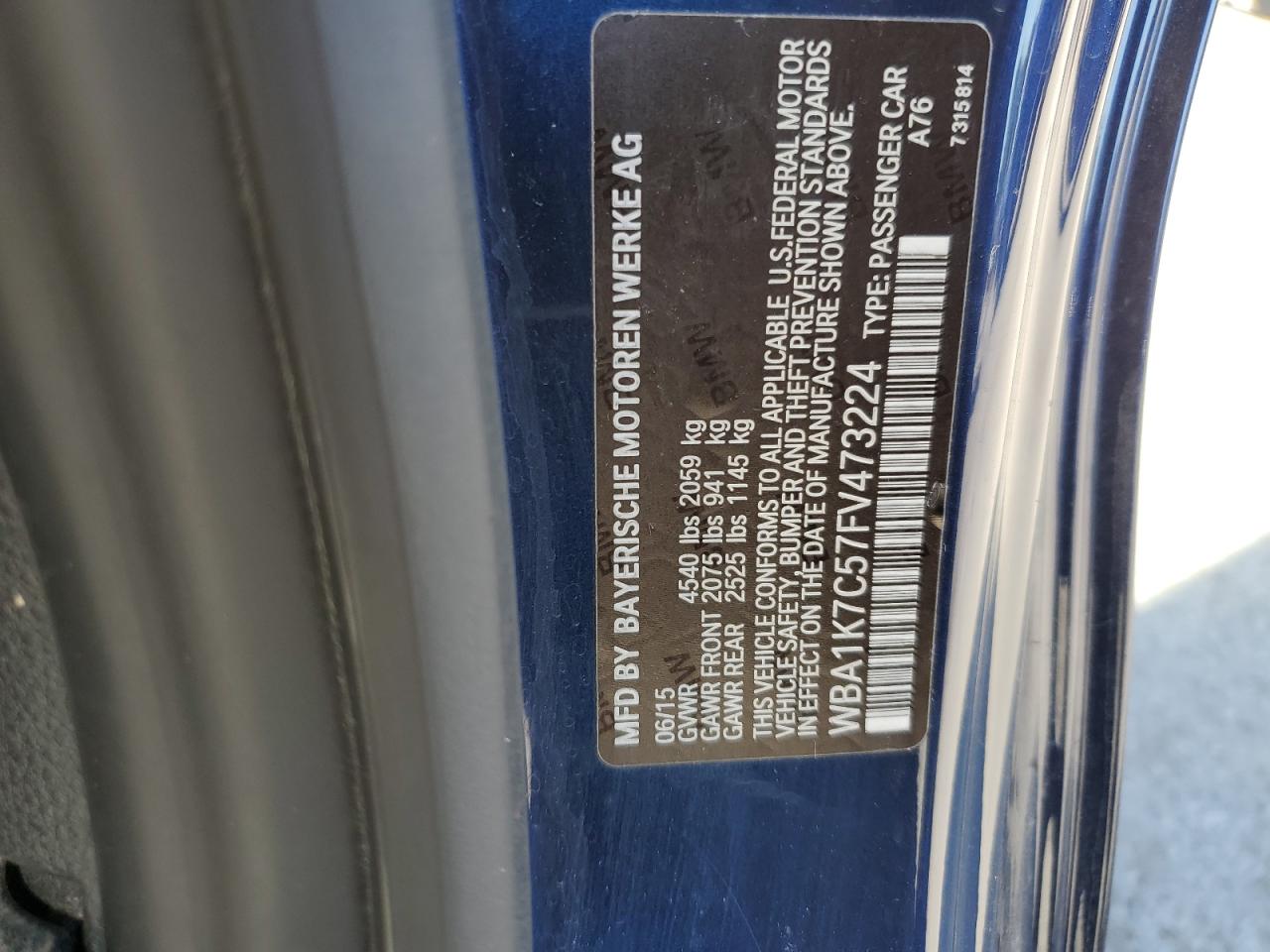 2015 Bmw 228 Xi Blue vin: WBA1K7C57FV473224