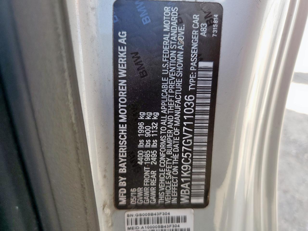 2016 Bmw 228 I Sulev   Silver vin: WBA1K9C57GV711036