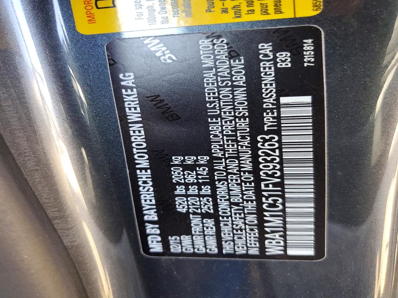 2015 Bmw Motorrad M235i Gray vin: WBA1M1C51FV393263