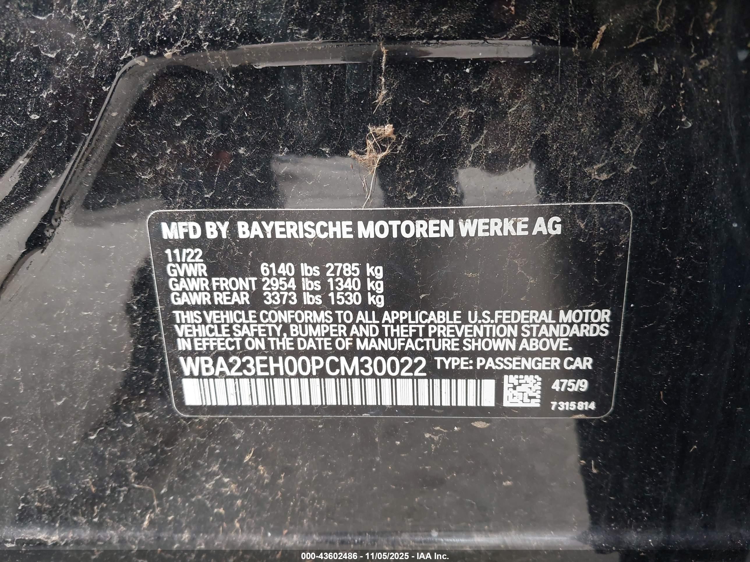 2023 Bmw 740 I Black vin: WBA23EH00PCM30022