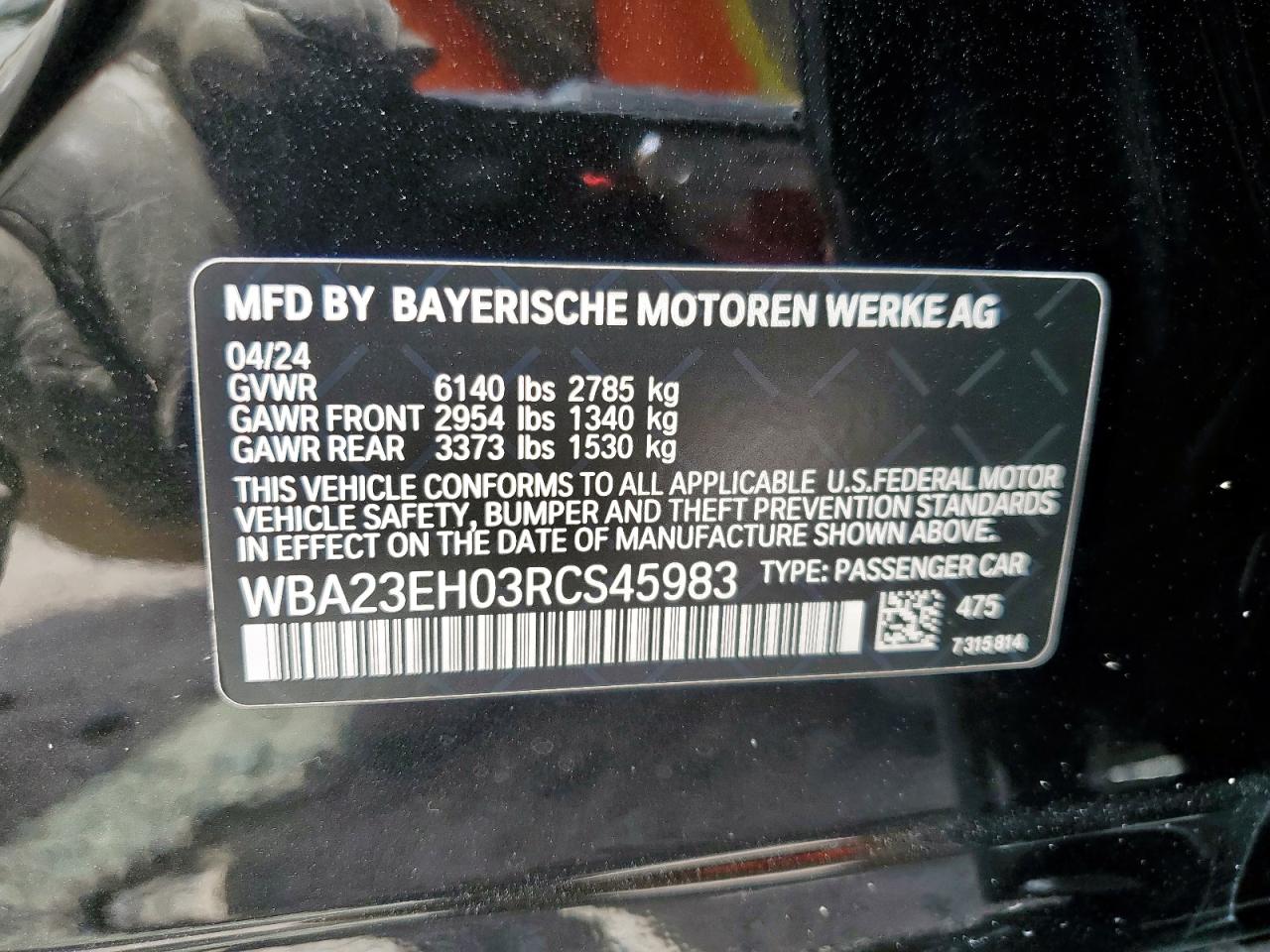 2024 Bmw 740 I   Black vin: WBA23EH03RCS45983