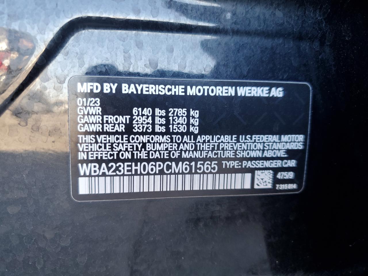 2023 Bmw 740 I Black vin: WBA23EH06PCM61565