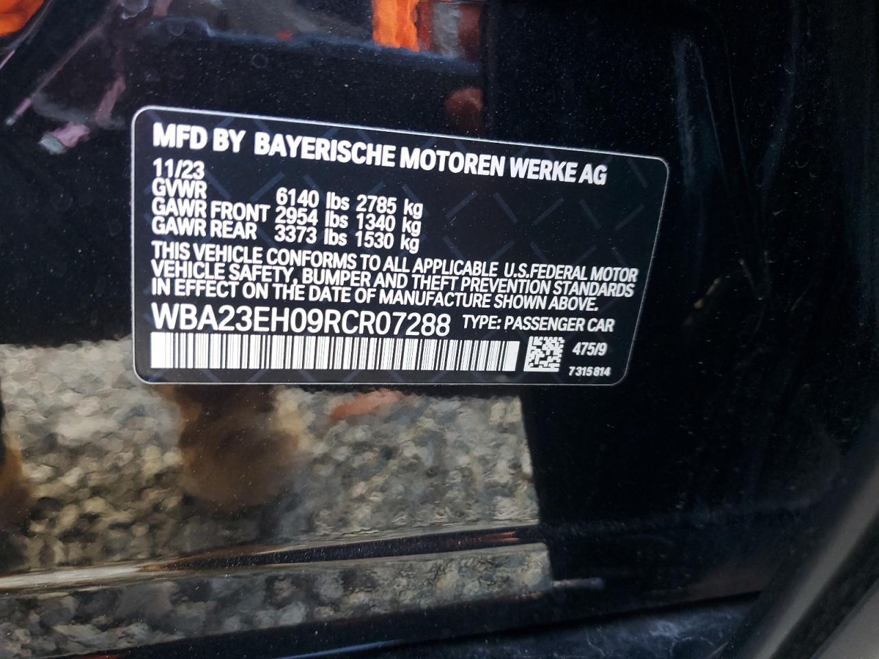 2024 Bmw 740 I   Black vin: WBA23EH09RCR07288