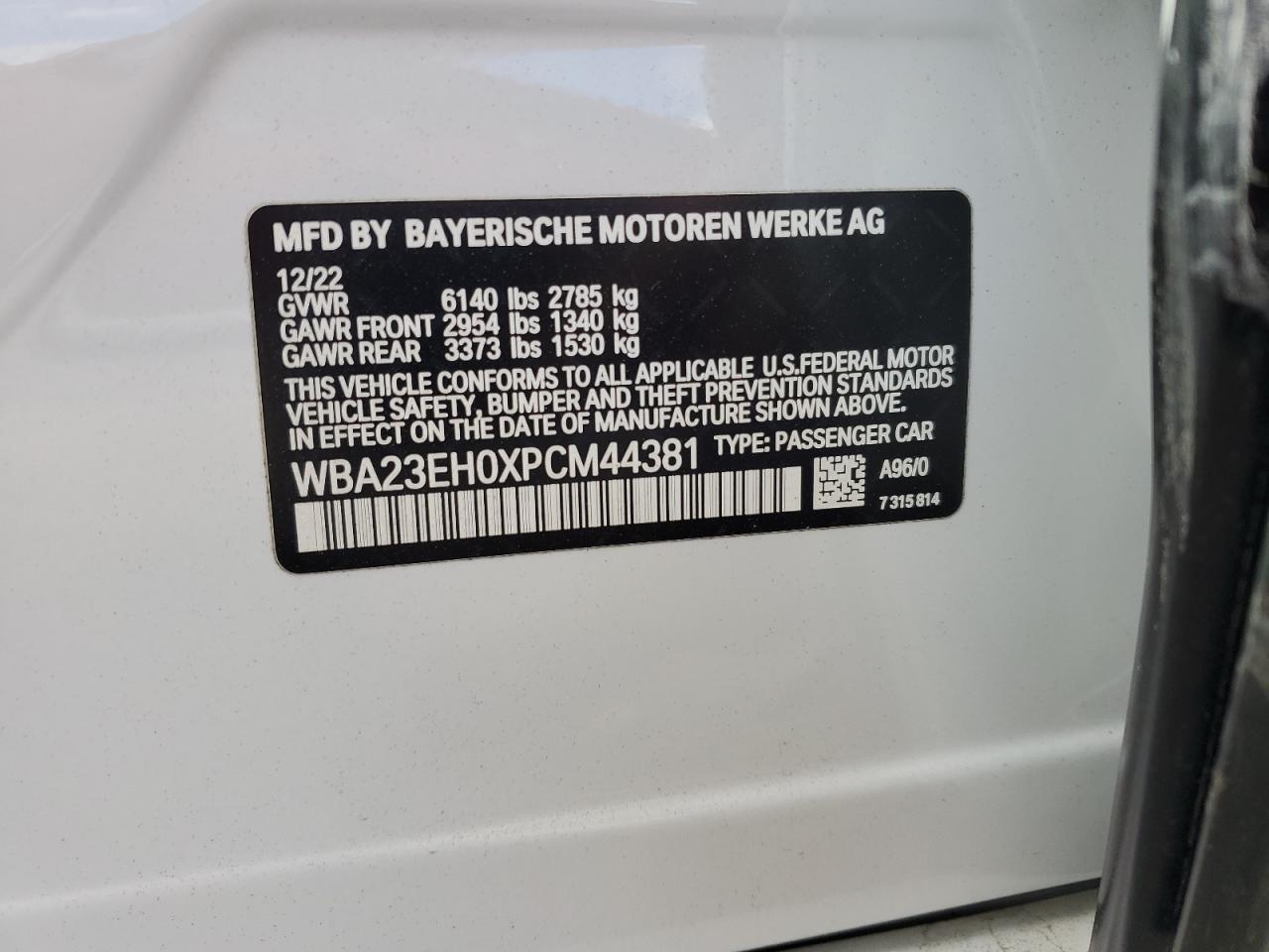 2023 Bmw 740 I White vin: WBA23EH0XPCM44381