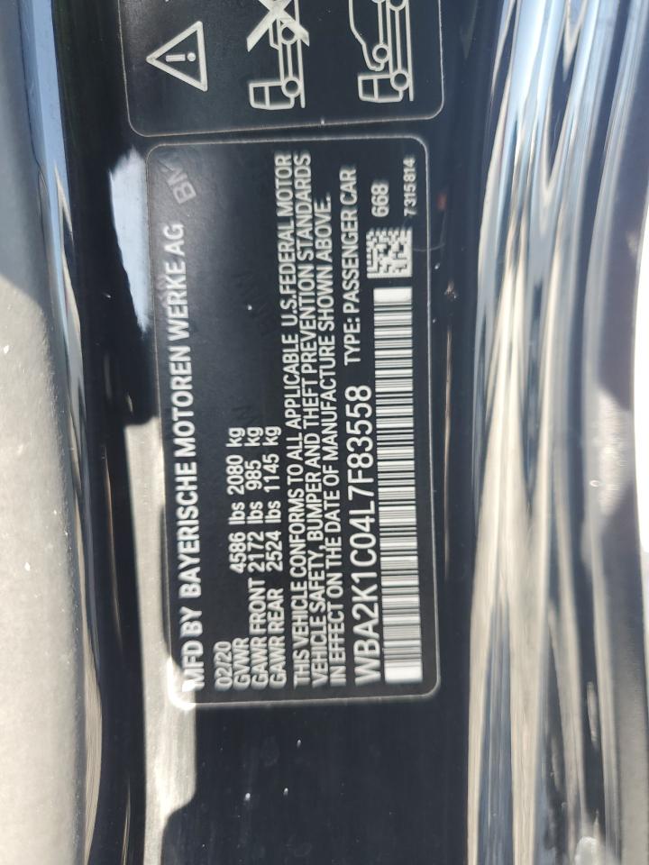 2020 Bmw 230xi Black vin: WBA2K1C04L7F83558