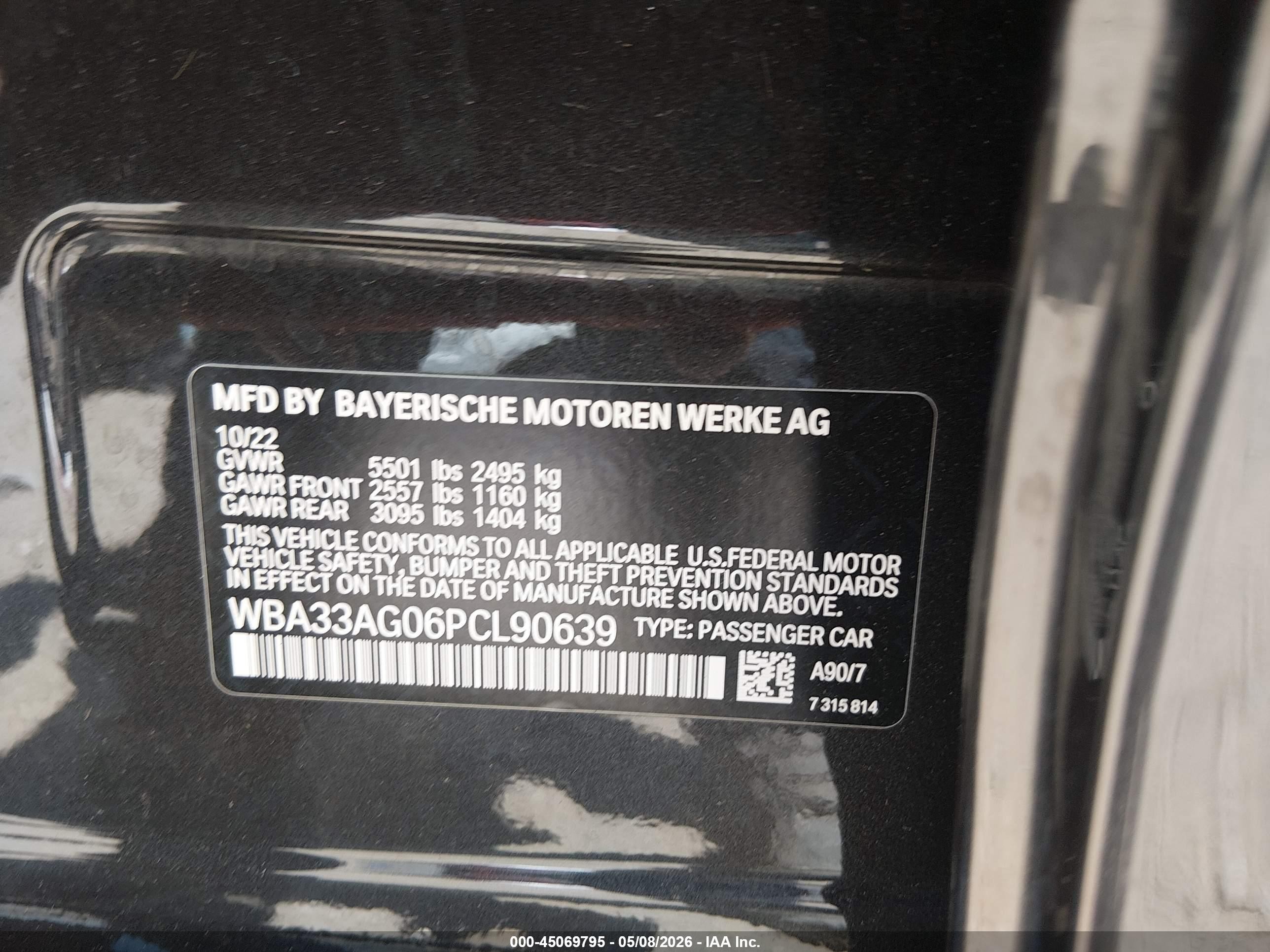 2023 Bmw 530e Xdrive Black vin: WBA33AG06PCL90639