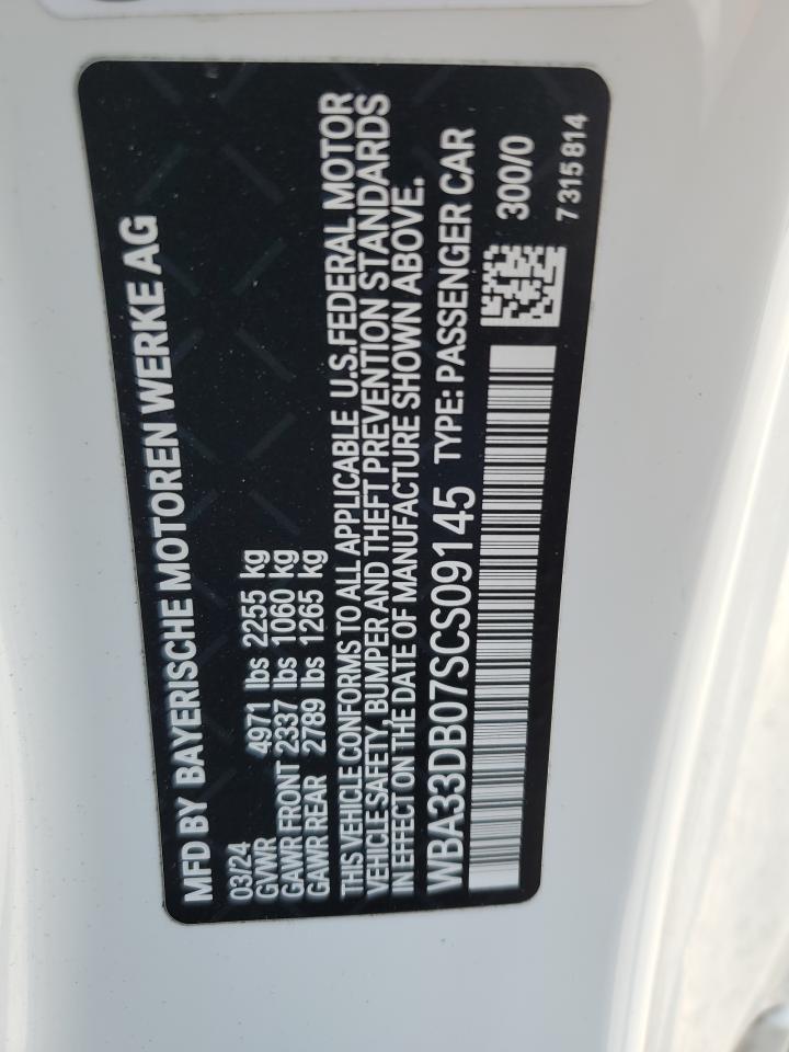 2025 Bmw 430i    White vin: WBA33DB07SCS09145