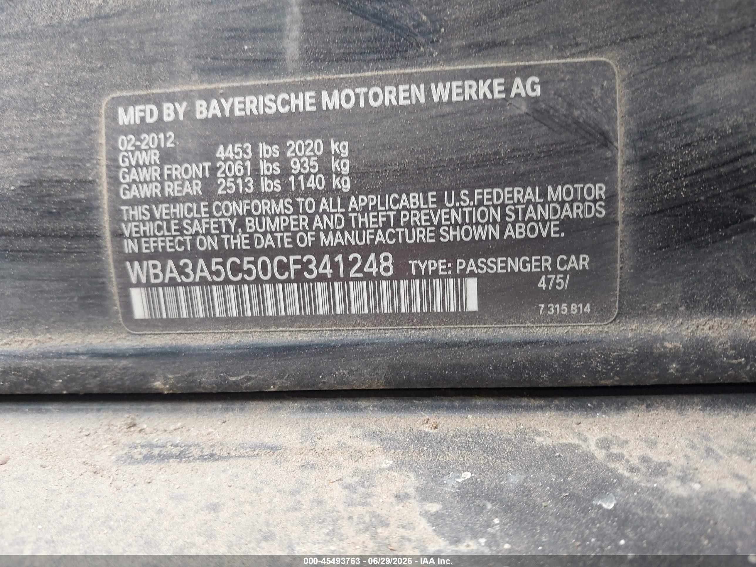 2012 Bmw 328i   Black vin: WBA3A5C50CF341248