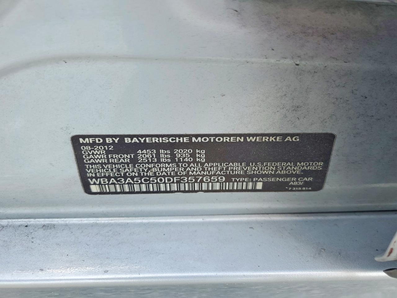 2013 Bmw 328 I Silver vin: WBA3A5C50DF357659