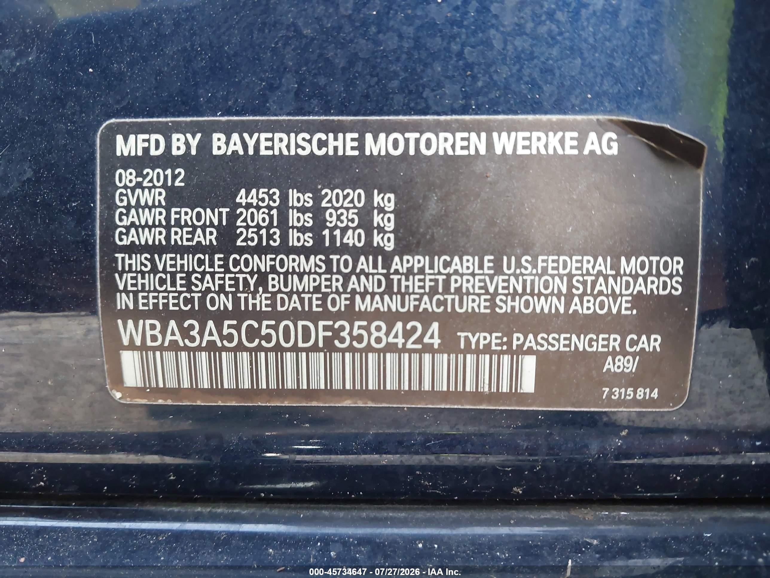 2013 Bmw 328i   Navy vin: WBA3A5C50DF358424