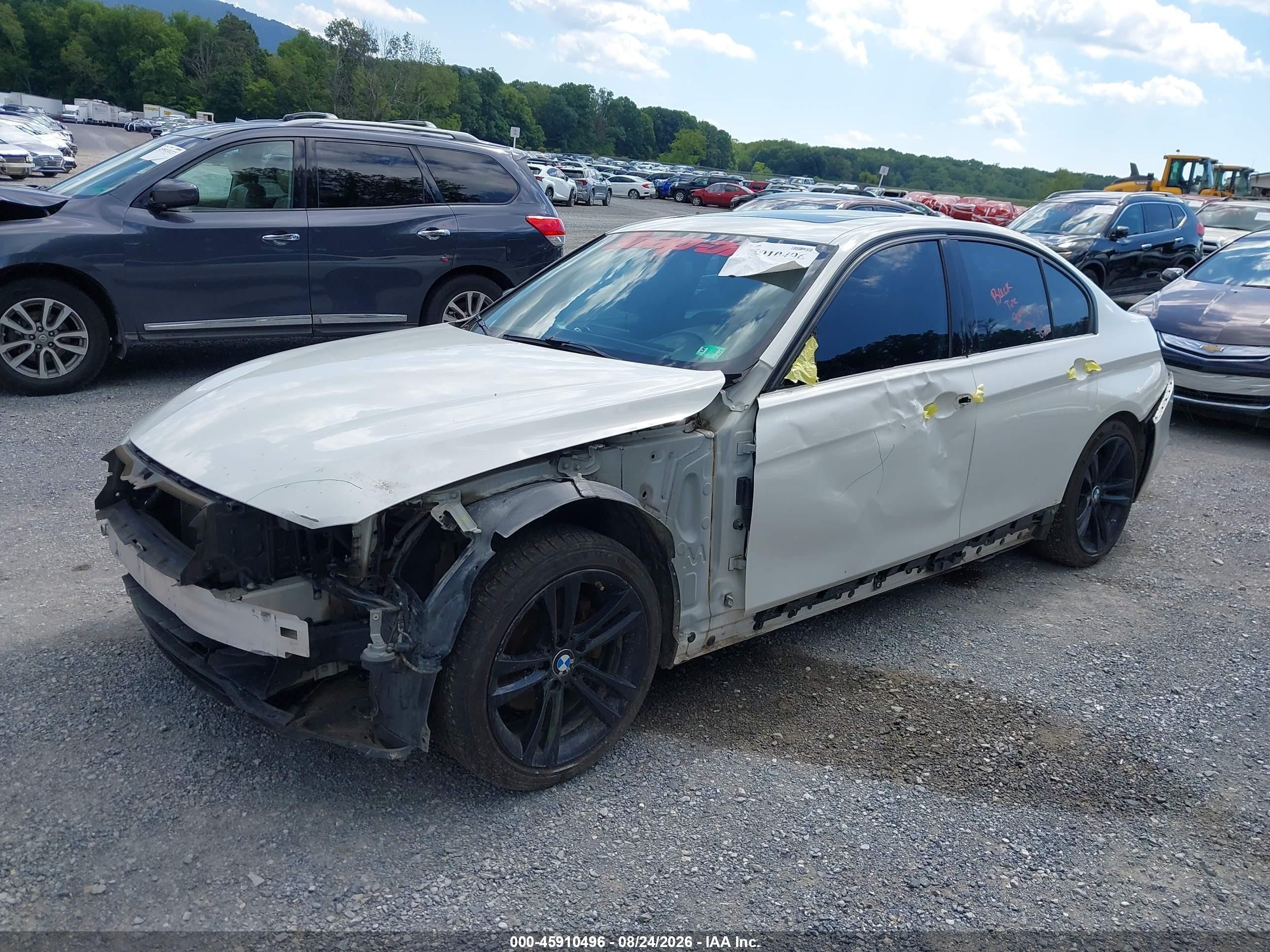 2015 Bmw 328i   White vin: WBA3A5C50FF453651