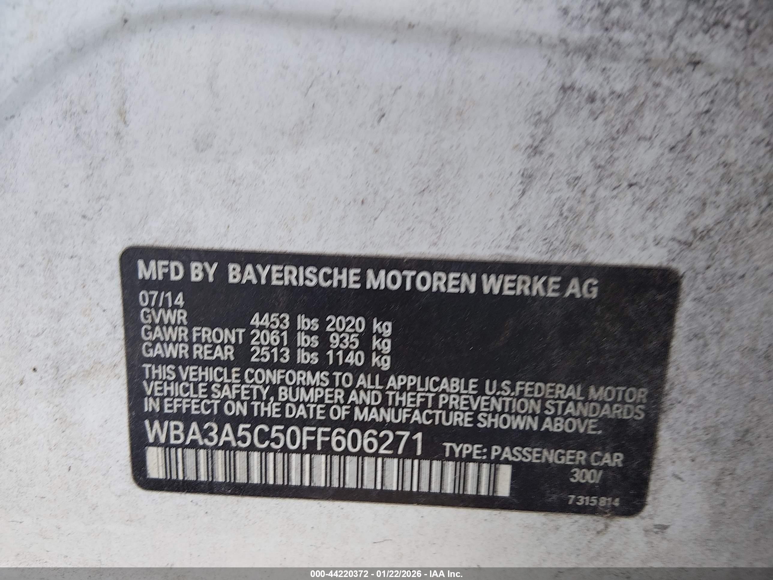 2015 Bmw 328i   White vin: WBA3A5C50FF606271