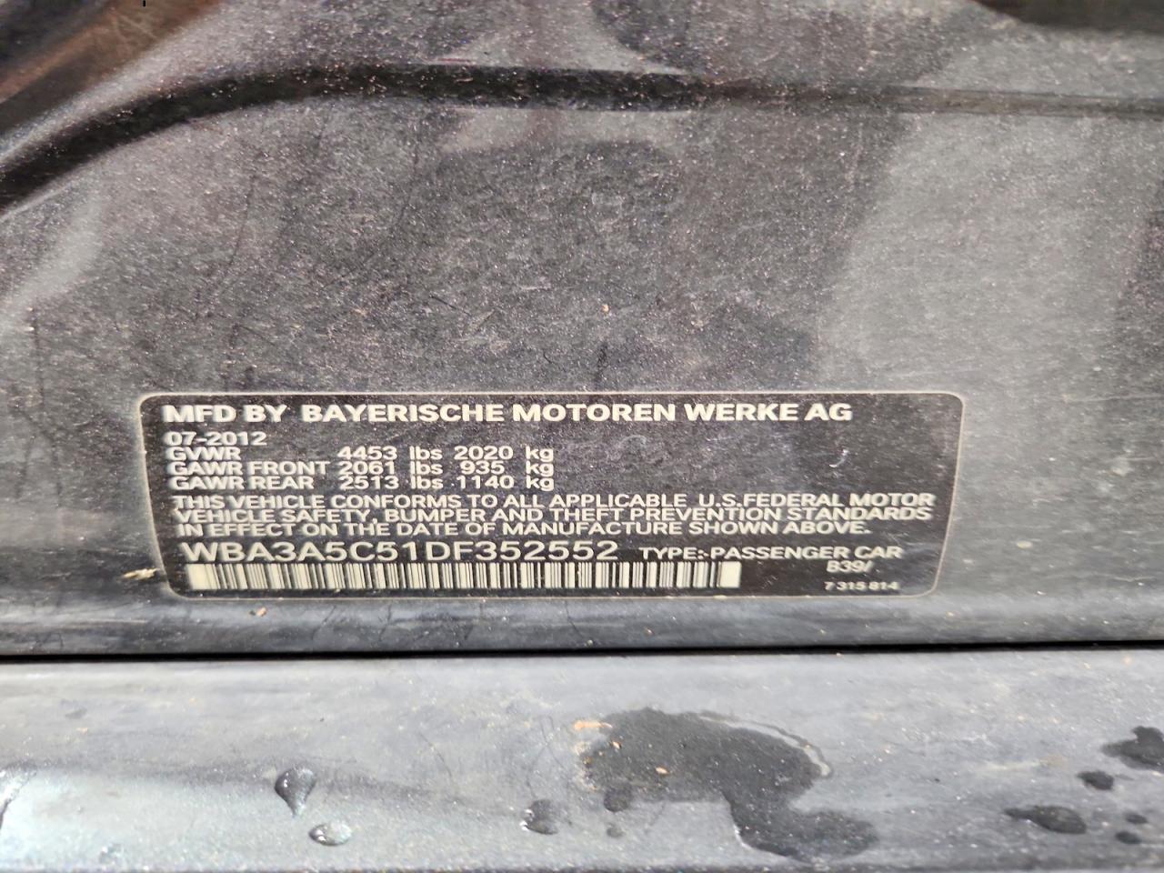 2013 Bmw 328 I Gray vin: WBA3A5C51DF352552