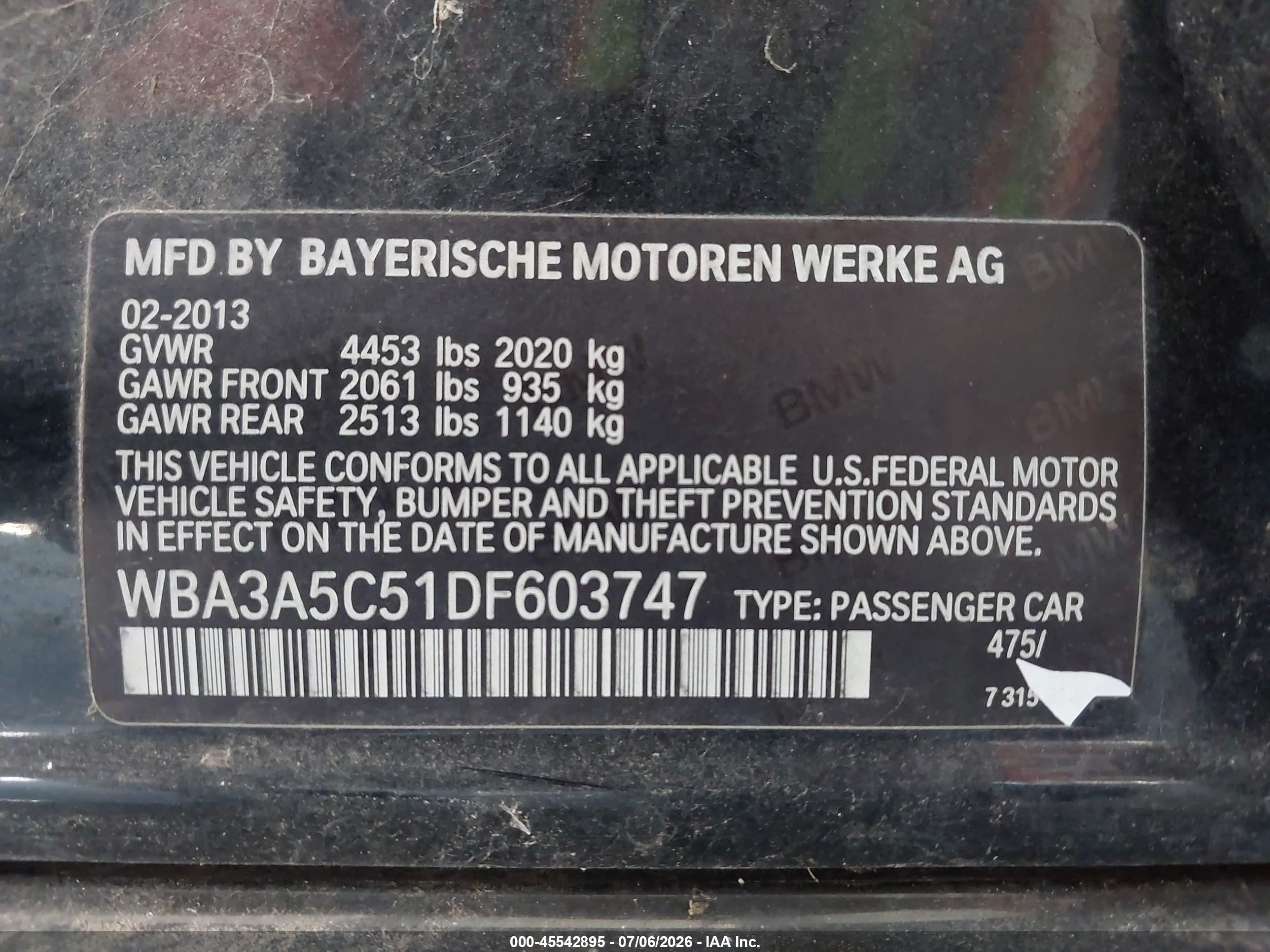 2013 Bmw 328i   Black vin: WBA3A5C51DF603747