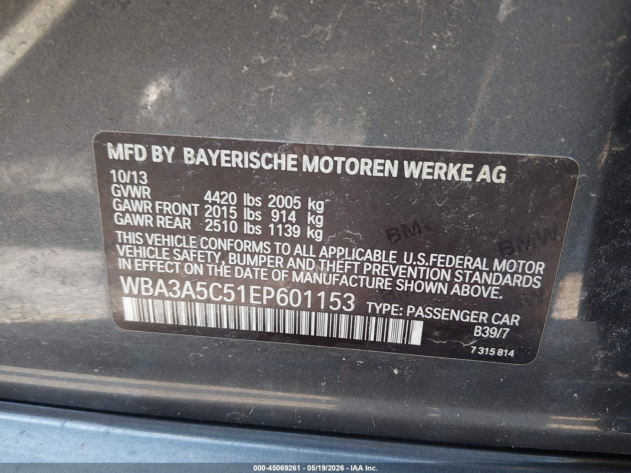 2014 Bmw 328i   Gray vin: WBA3A5C51EP601153