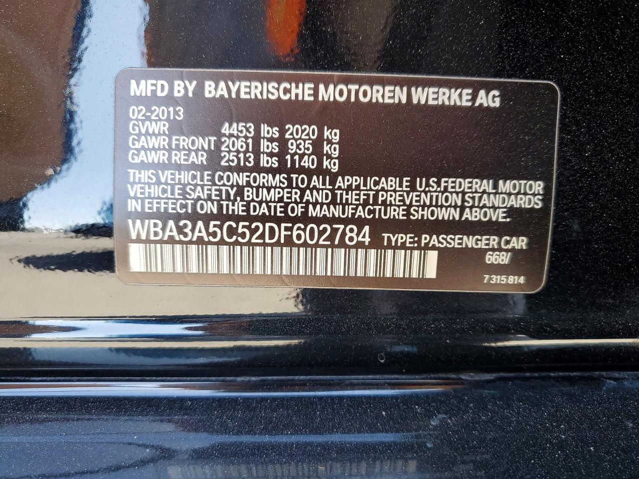2013 Bmw 328 I Black vin: WBA3A5C52DF602784