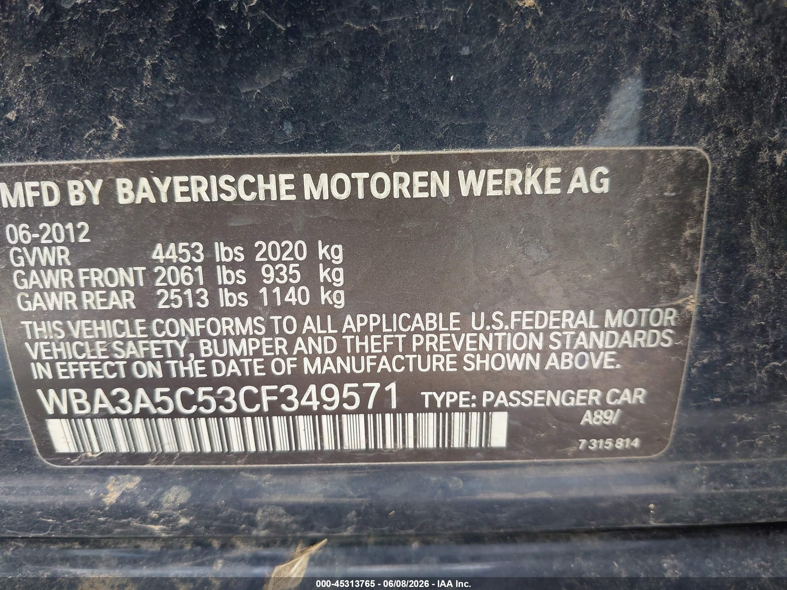 2012 Bmw 328i   Dark Blue vin: WBA3A5C53CF349571
