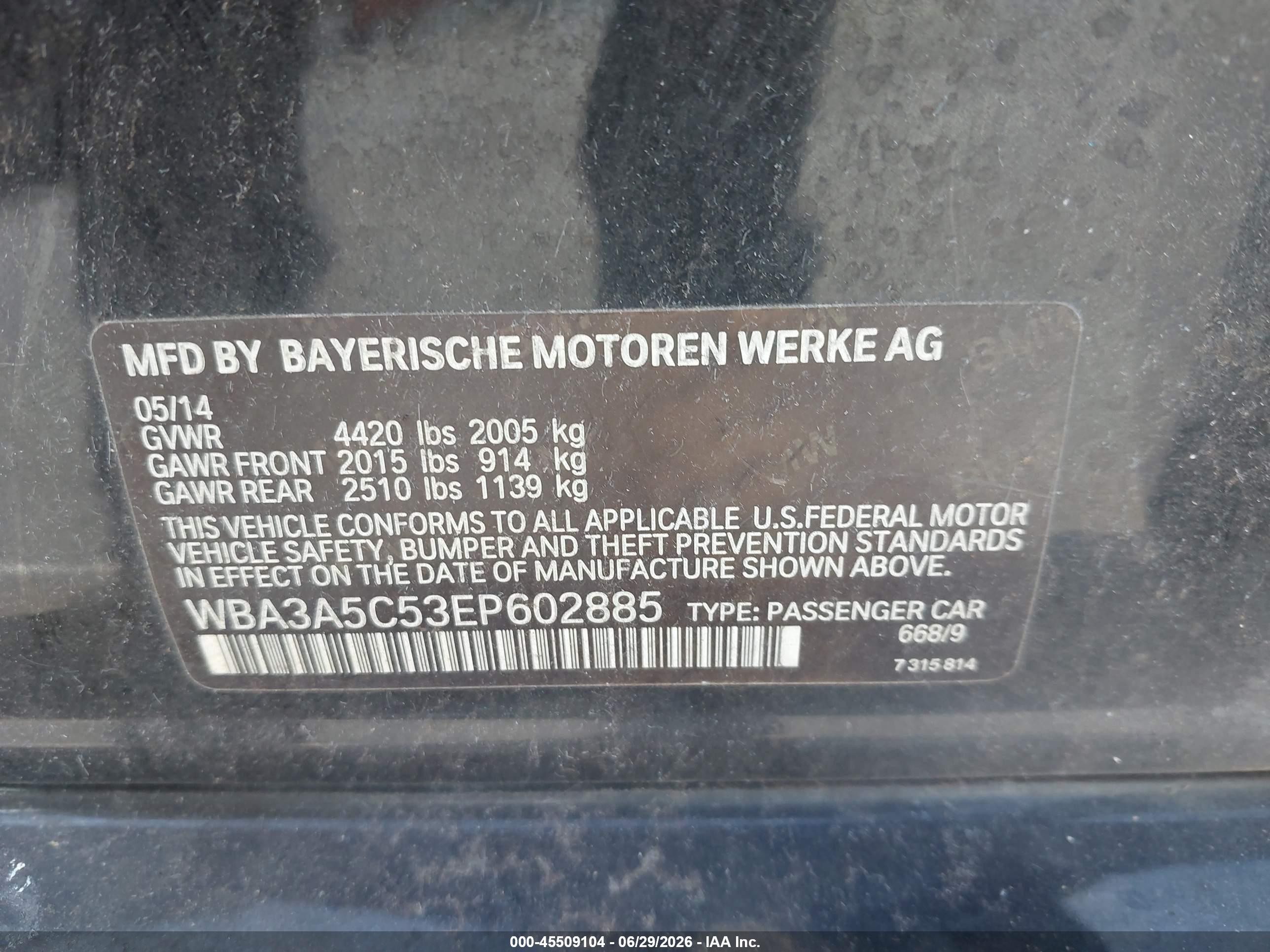 2014 Bmw 328i Черный vin: WBA3A5C53EP602885