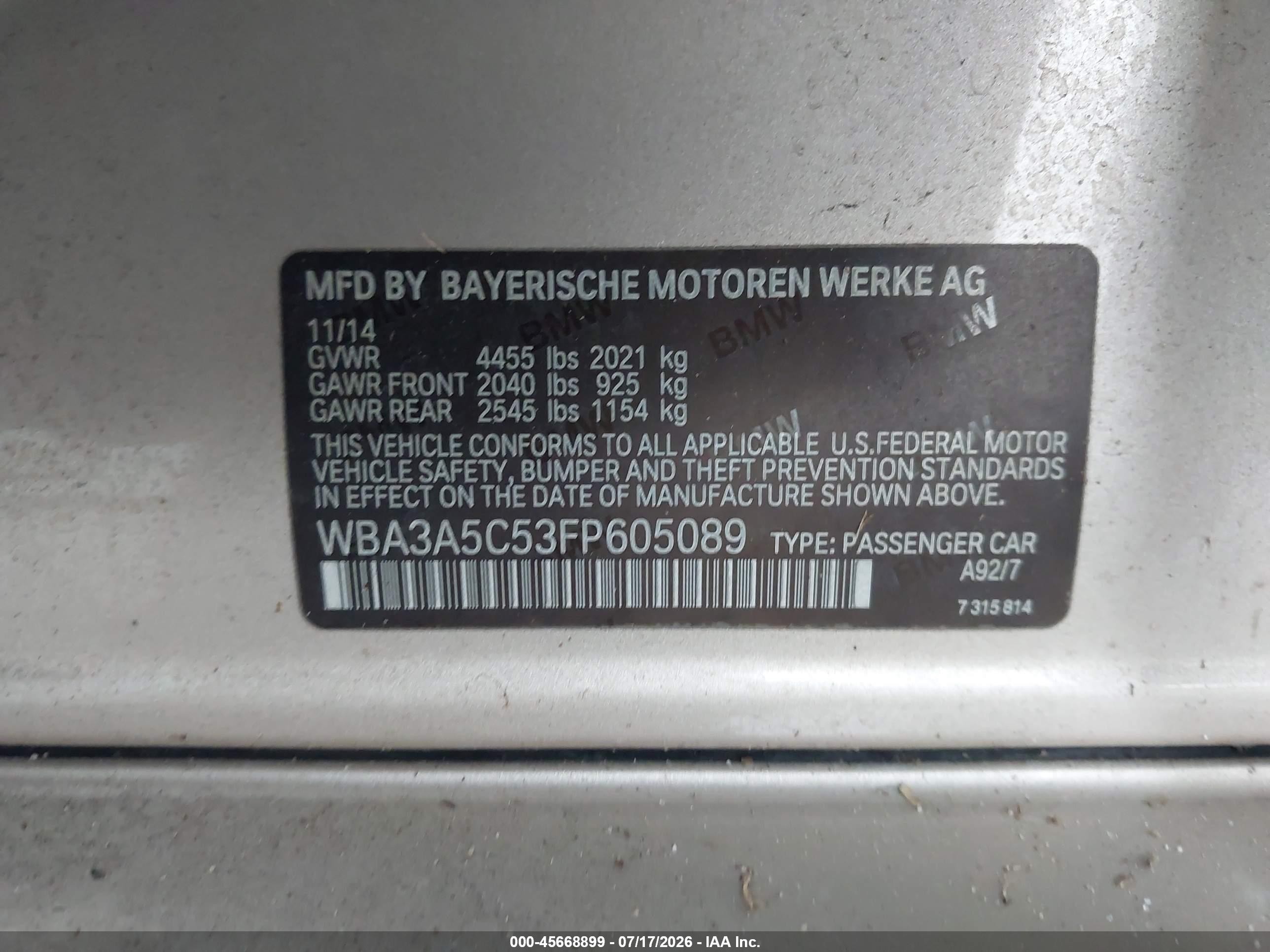 2015 Bmw 328i   Золотой vin: WBA3A5C53FP605089