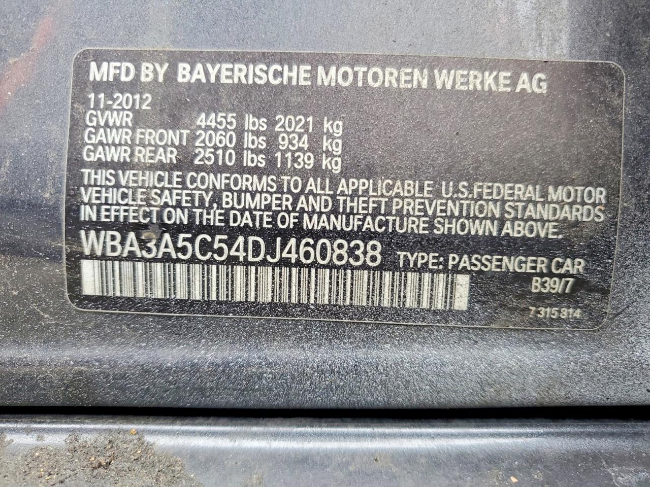 2013 Bmw 328 I Gray vin: WBA3A5C54DJ460838