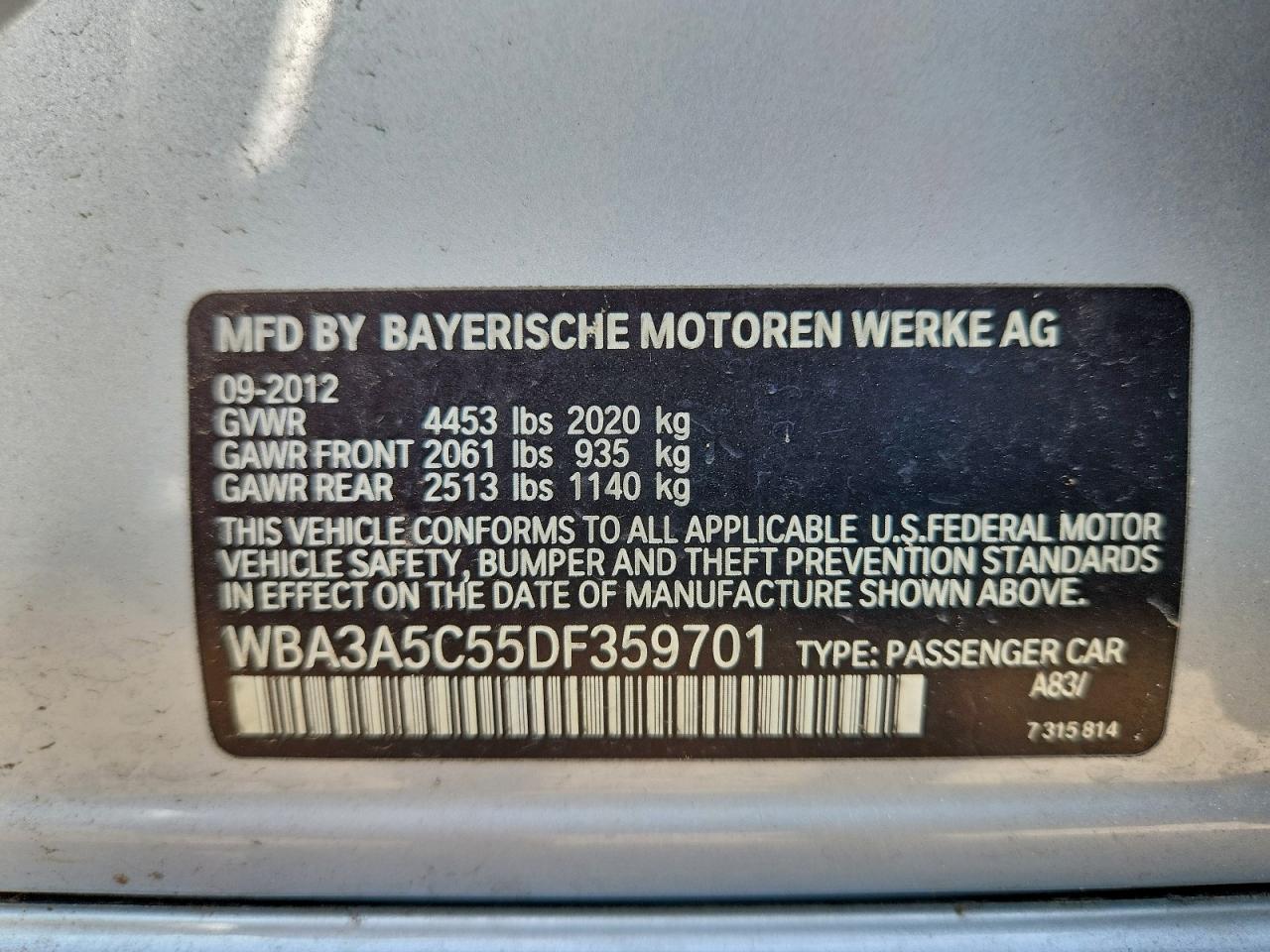 2013 Bmw 328 I Silver vin: WBA3A5C55DF359701
