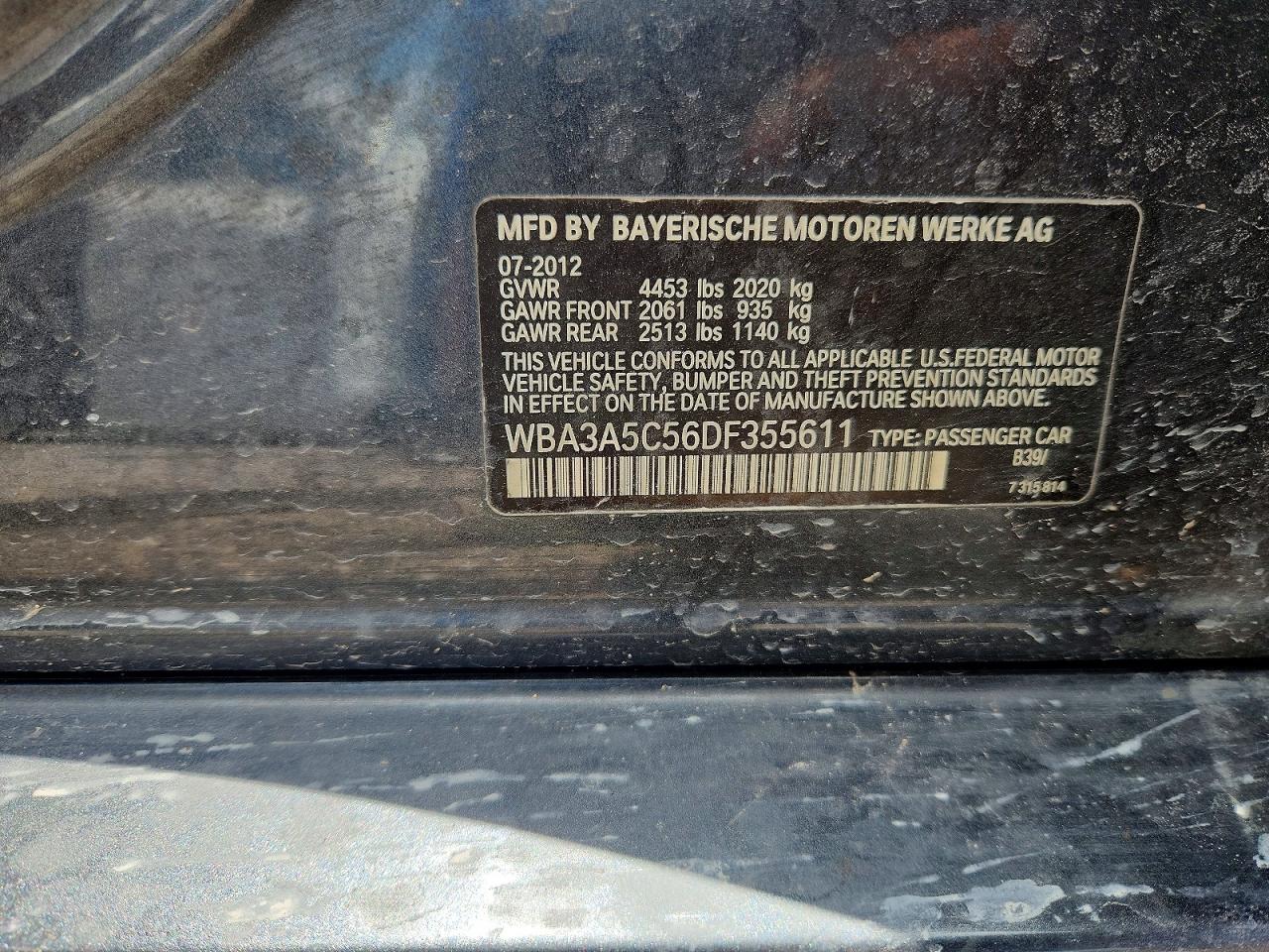 2013 Bmw 328 I Gray vin: WBA3A5C56DF355611
