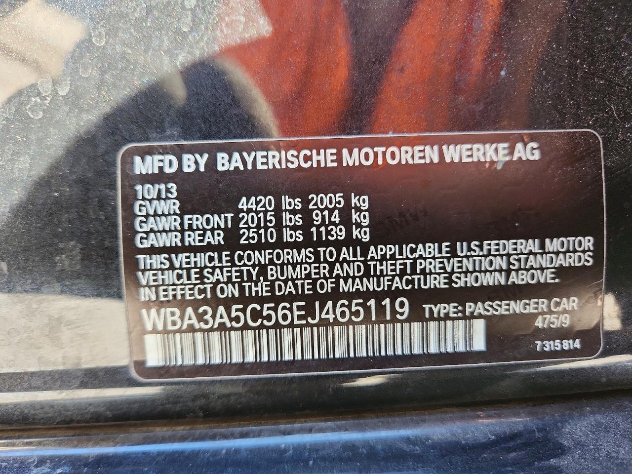 2014 Bmw 328 I Black vin: WBA3A5C56EJ465119