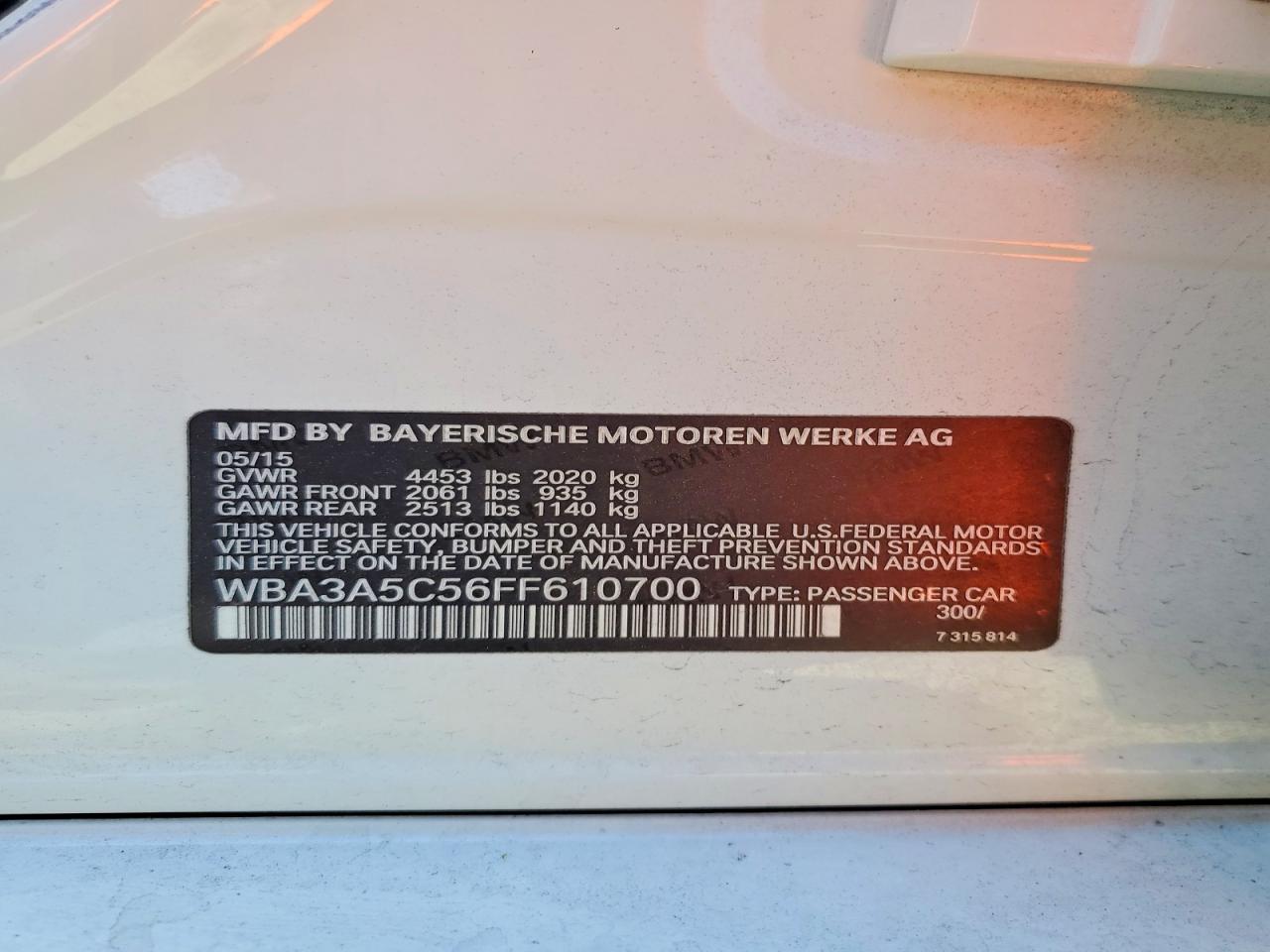 2015 Bmw 328 I White vin: WBA3A5C56FF610700