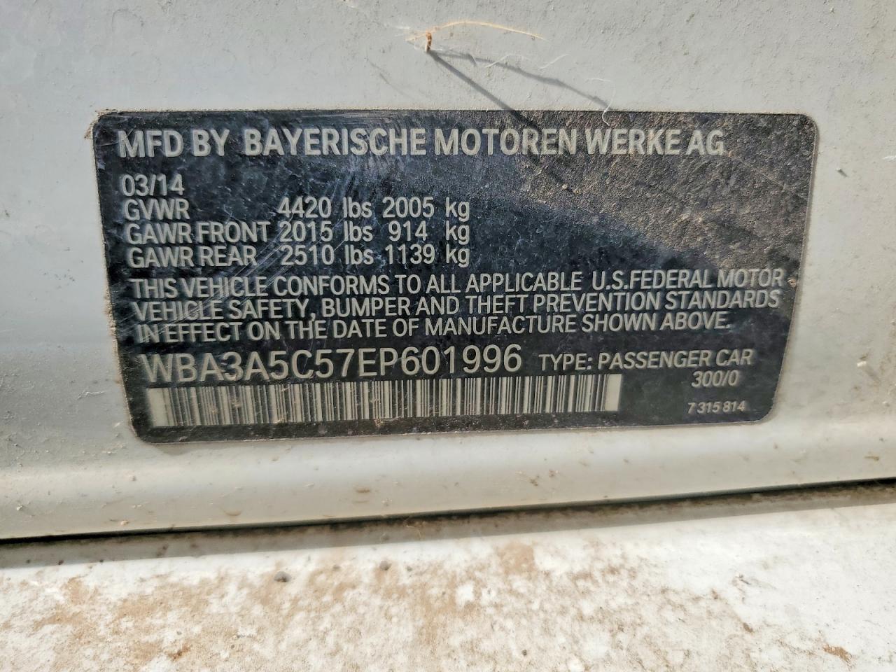 2014 Bmw 328 I White vin: WBA3A5C57EP601996