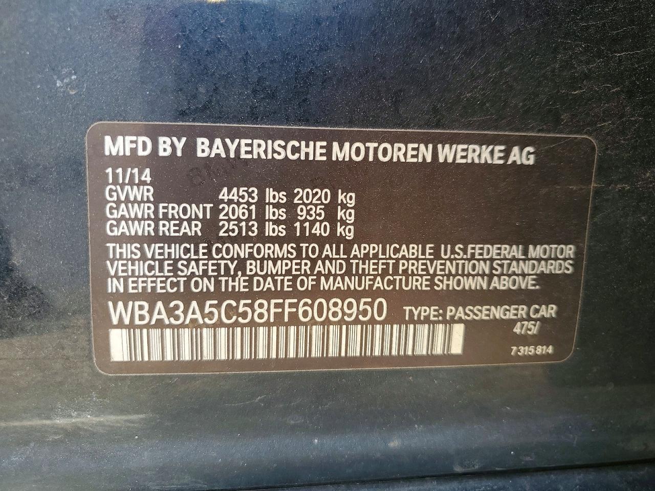 2015 Bmw 328 I Black vin: WBA3A5C58FF608950