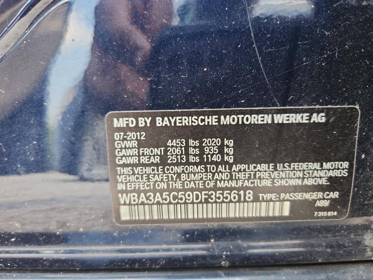 2013 Bmw 328 I Blue vin: WBA3A5C59DF355618